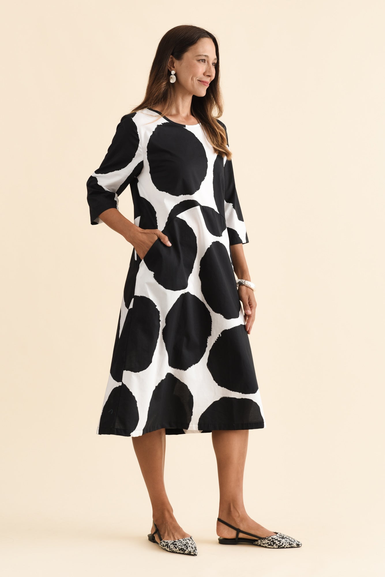 Hannah Black Spot Cotton Dress