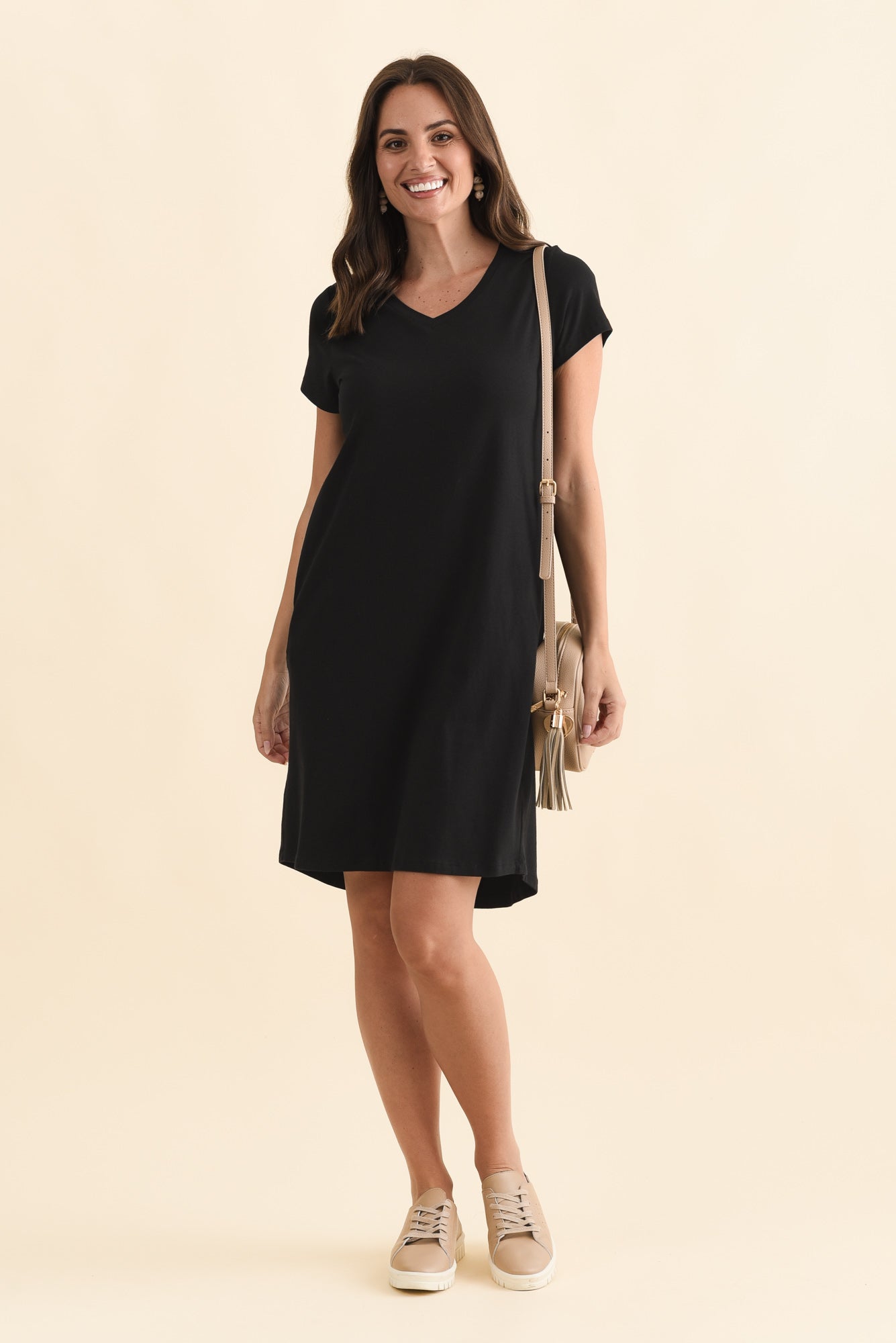 Harley Black Cotton Tee Dress