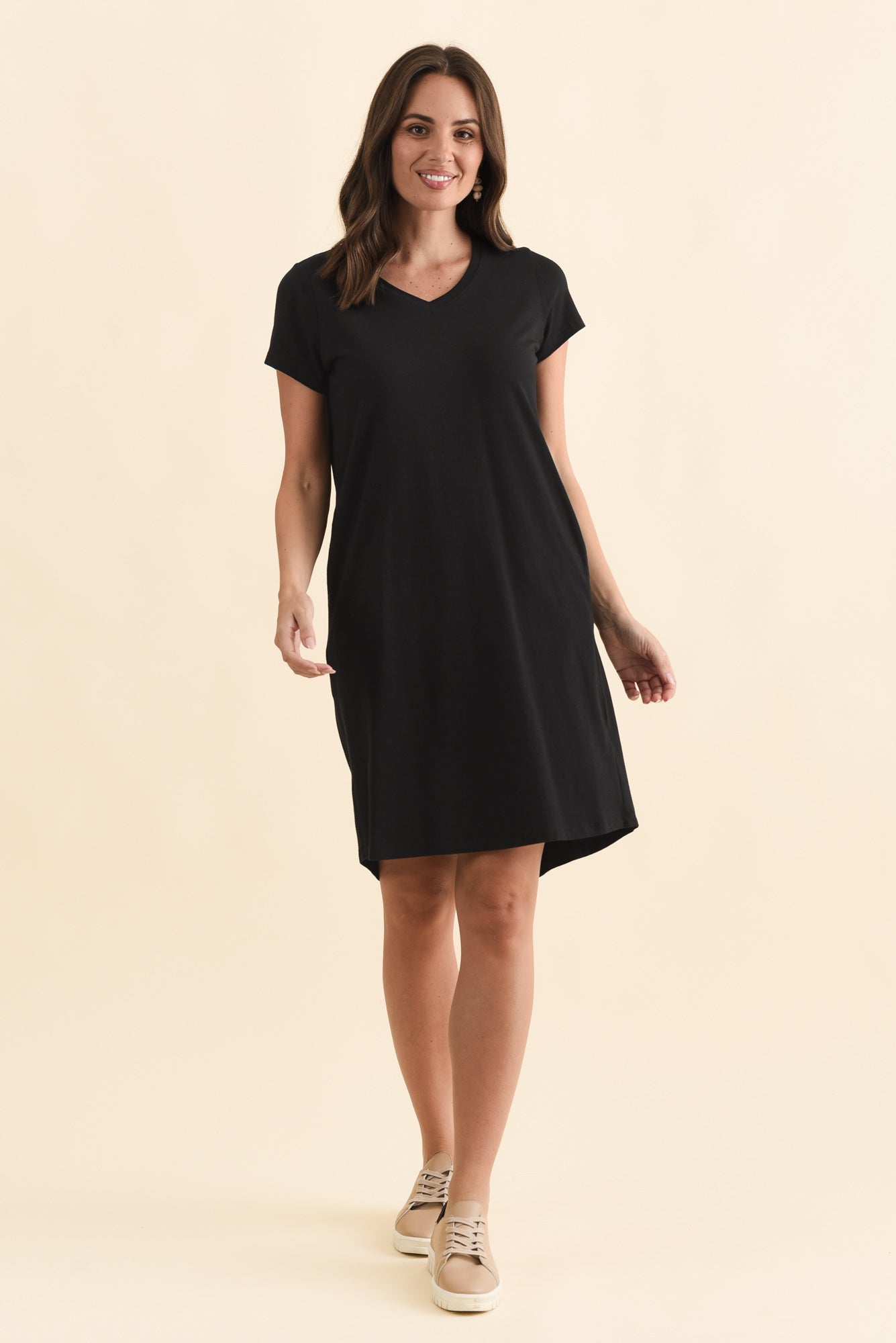 Harley Black Cotton Tee Dress