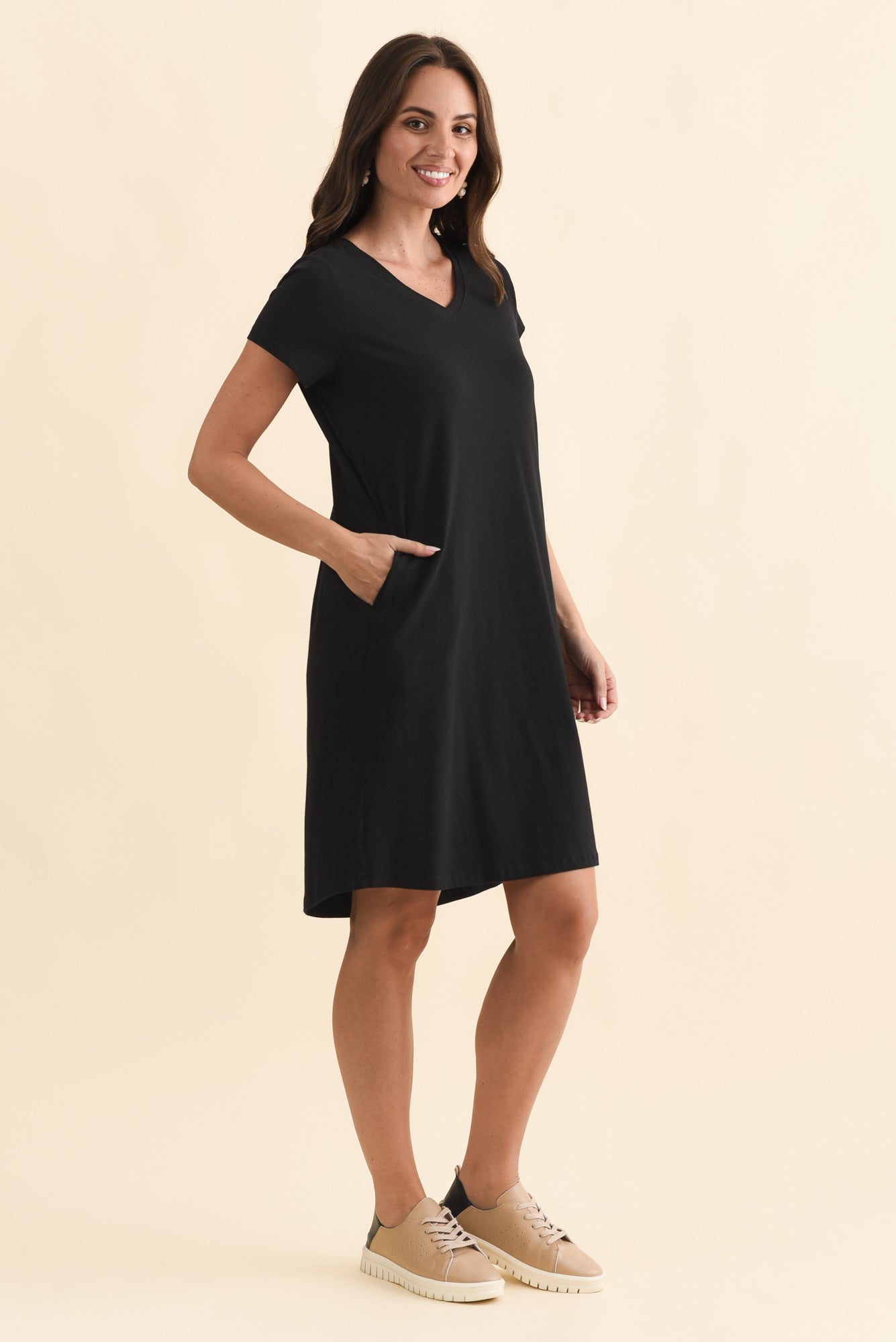 Harley Black Cotton Tee Dress