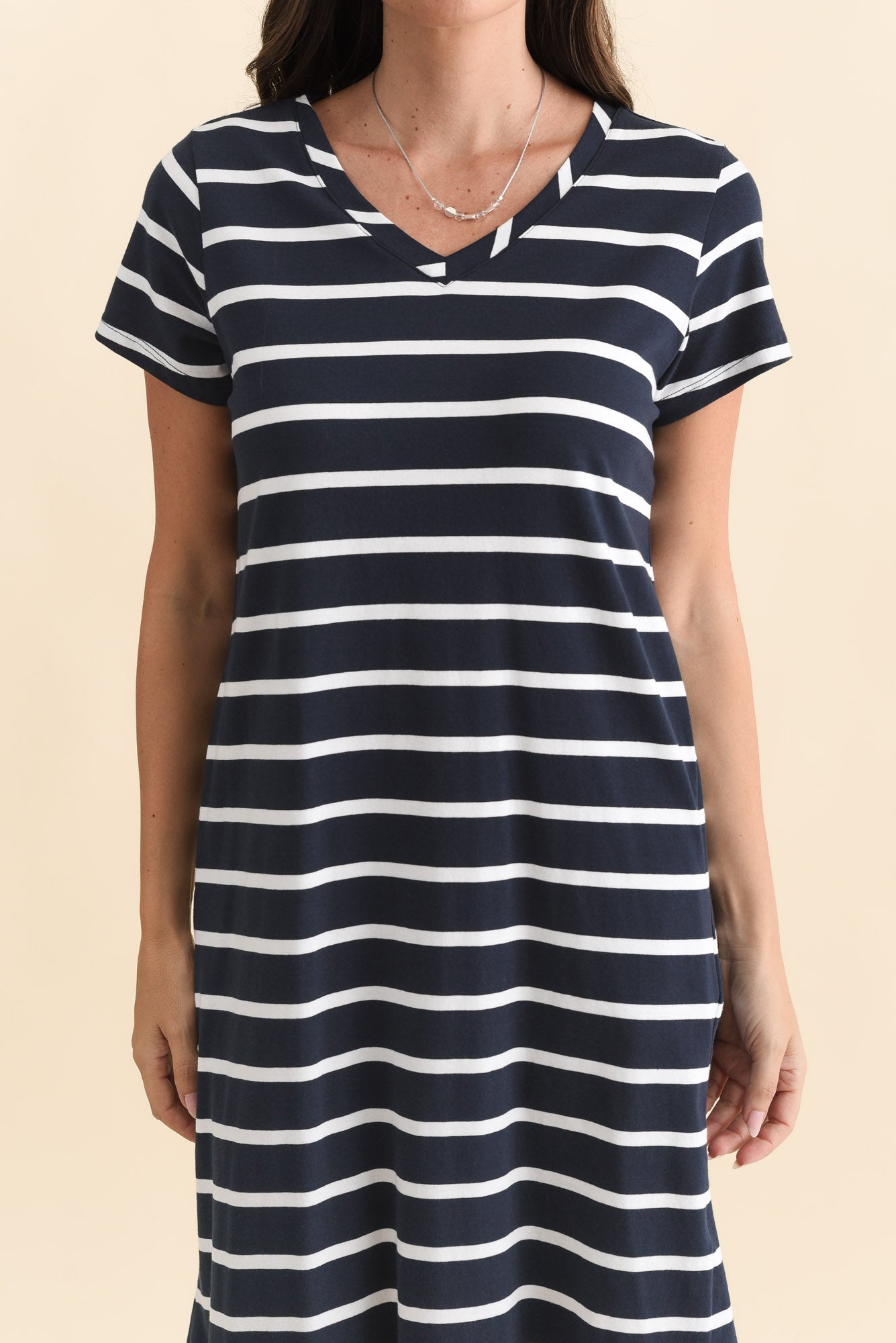 Harley Navy Stripe Cotton Tee Dress
