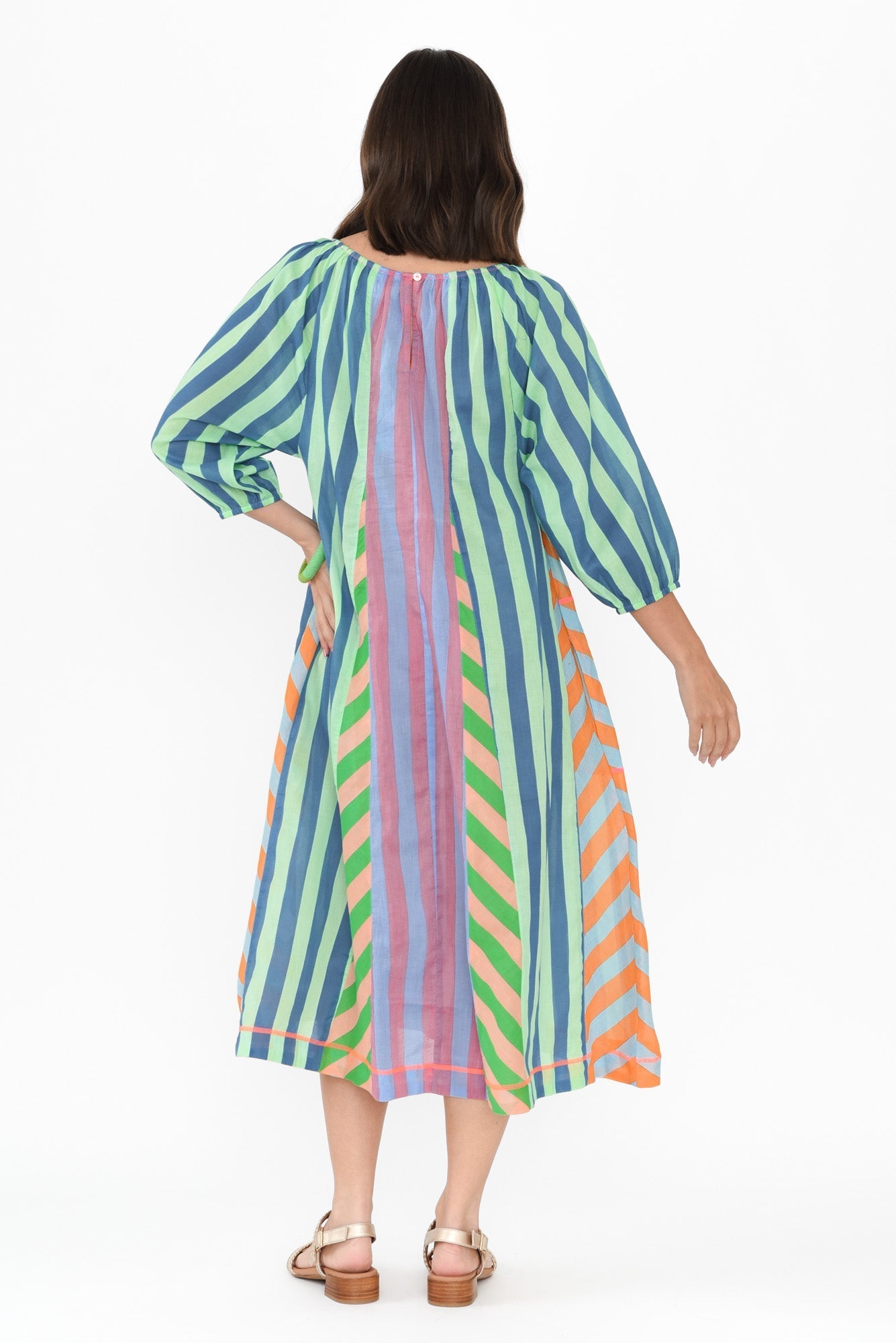 Hattie Blue Stripe Cotton Pocket Dress