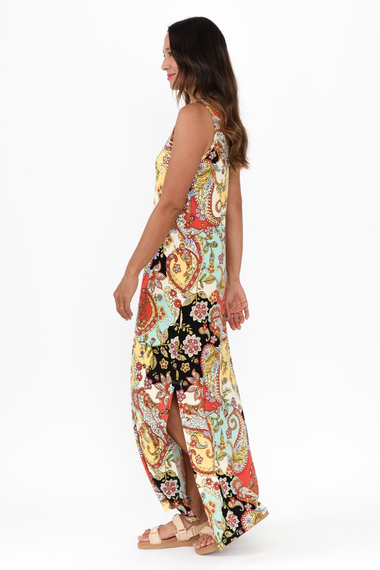 Janet Rust Paisley Bamboo Maxi Dress