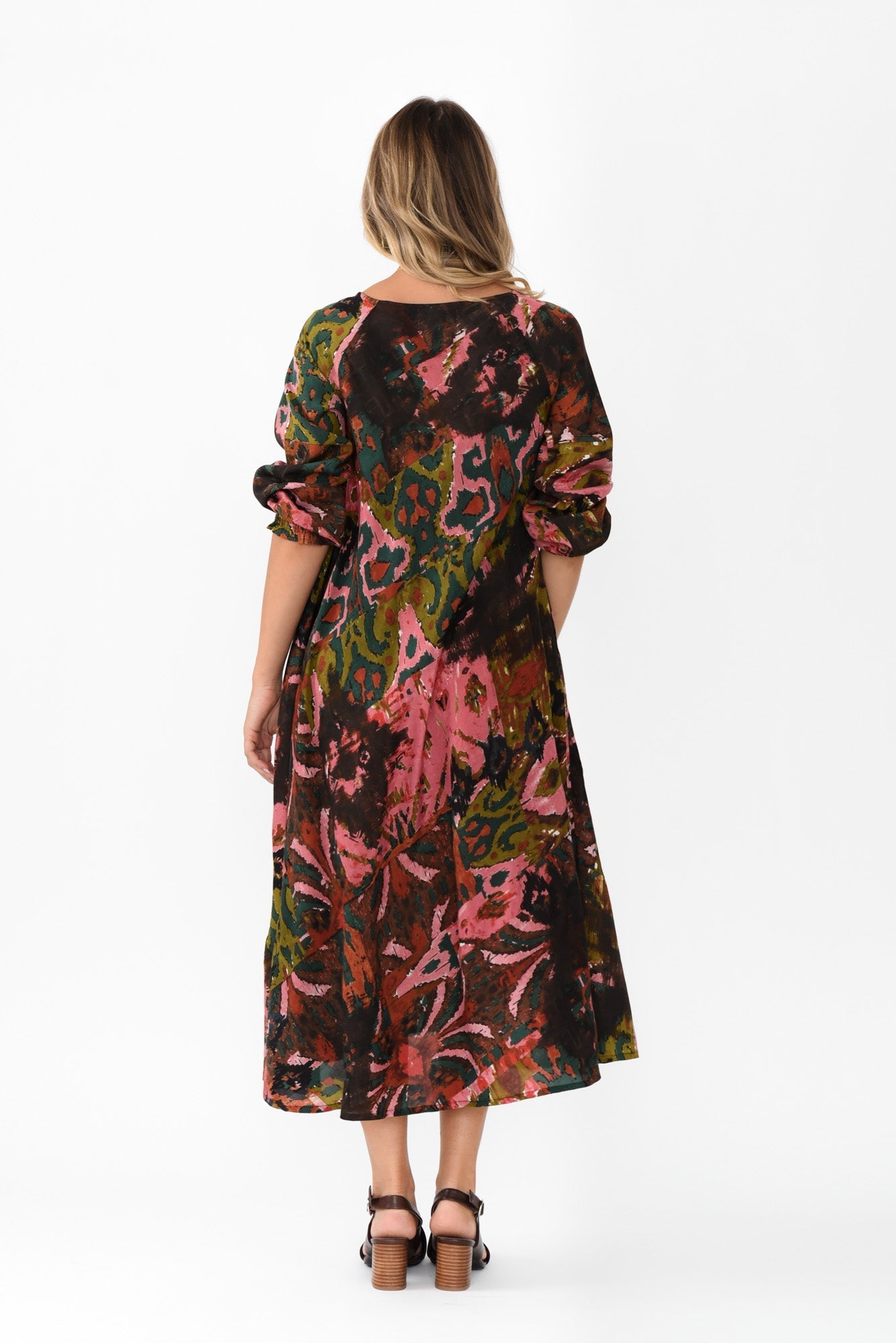 Jillian Pink Abstract Pocket Dress