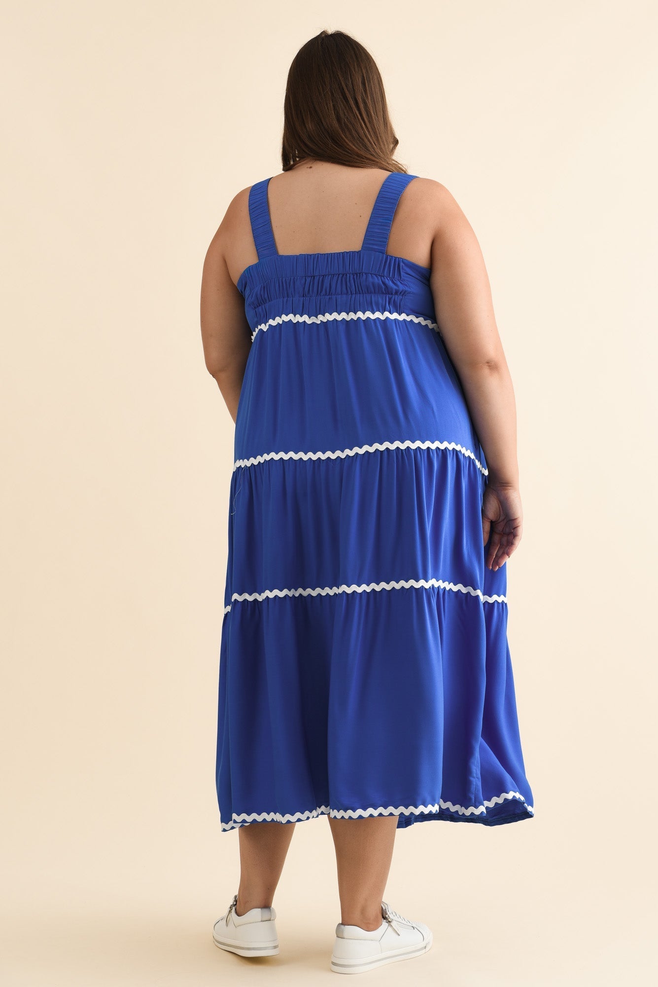 Josie Cobalt Contrast Tier Dress