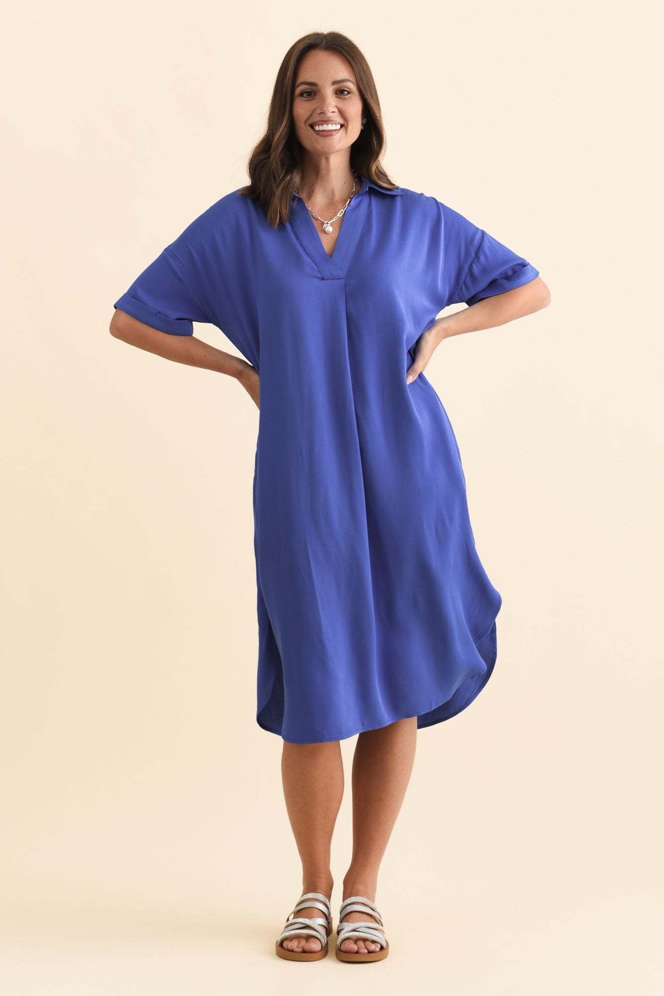 Kazi Cobalt Shirt Dress