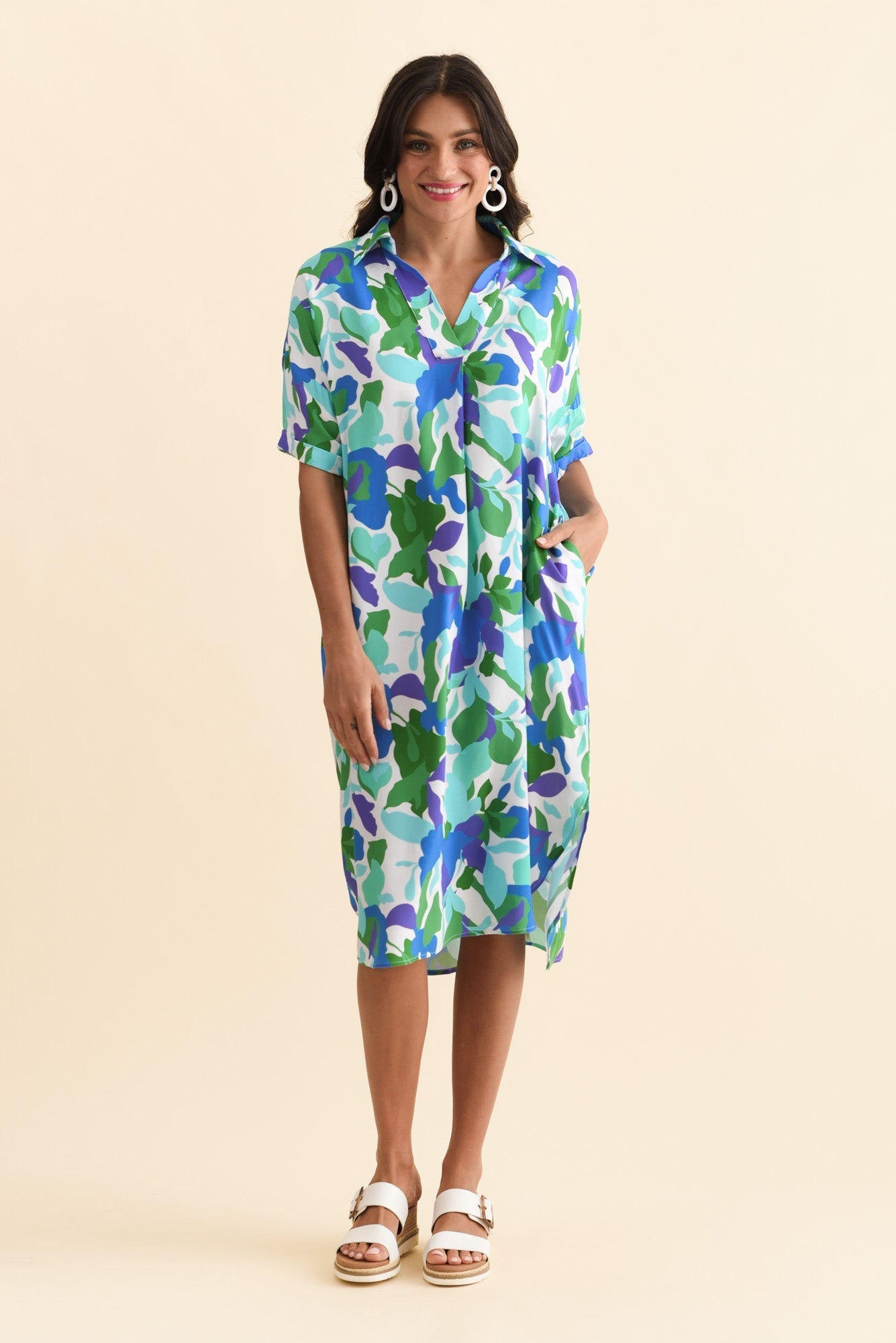 Kazi Green Garden Shirt Dress