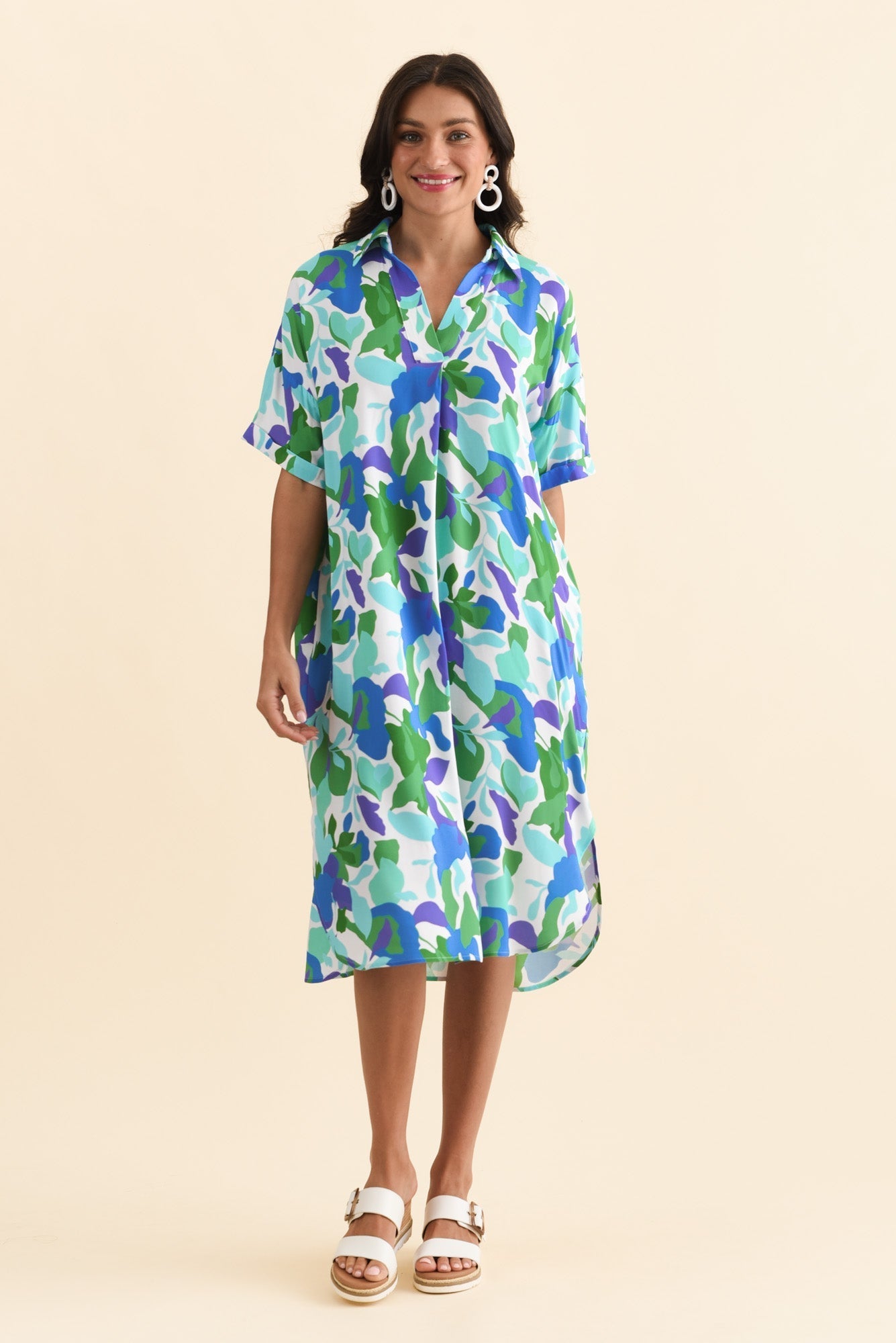 Kazi Green Garden Shirt Dress
