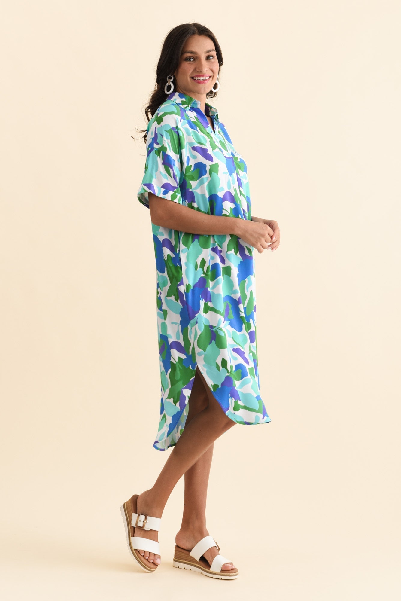 Kazi Green Garden Shirt Dress