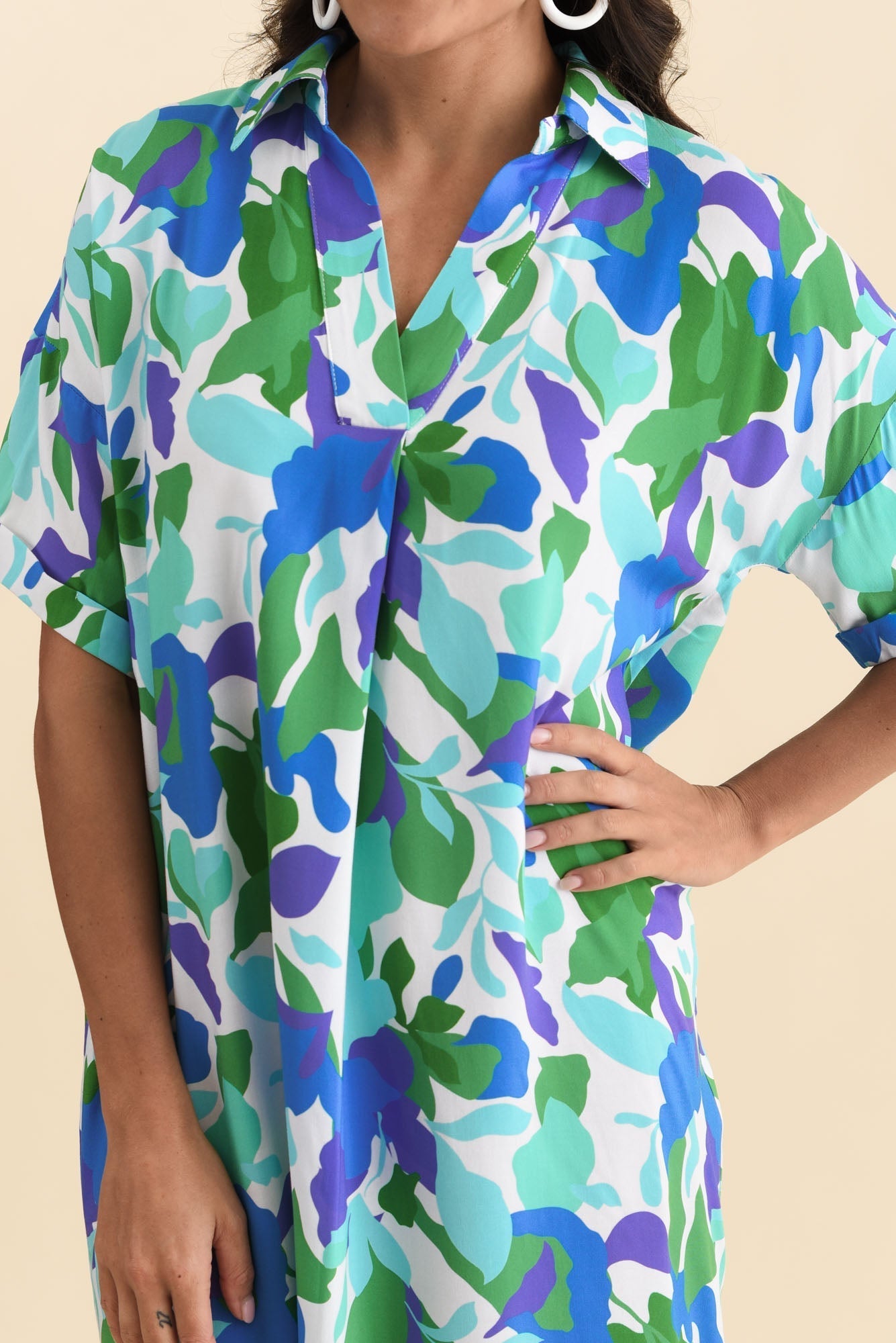 Kazi Green Garden Shirt Dress