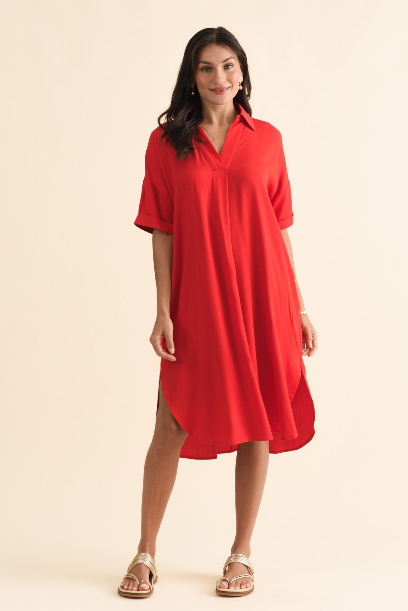 Kazi Red Shirt Dress