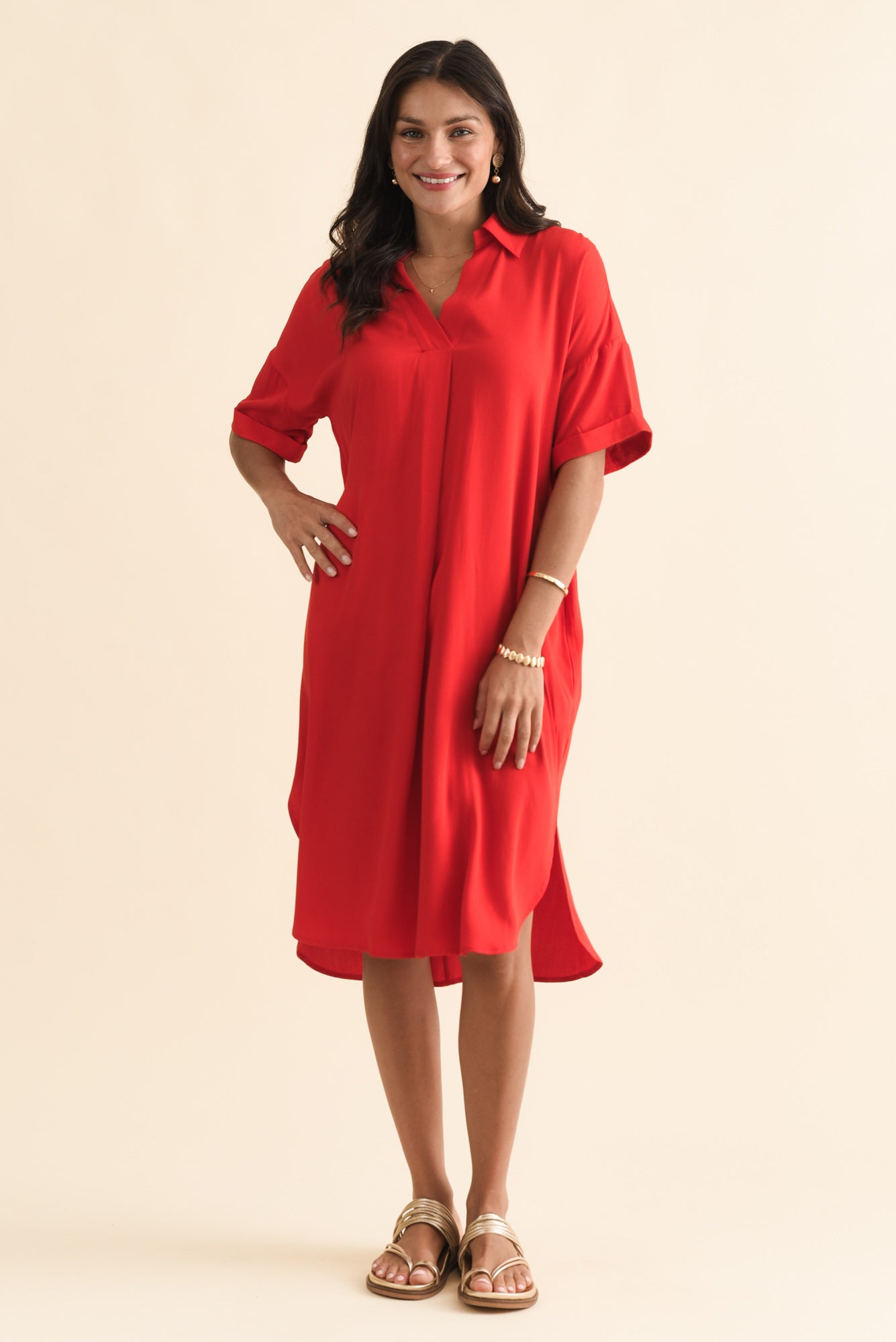 Kazi Red Shirt Dress