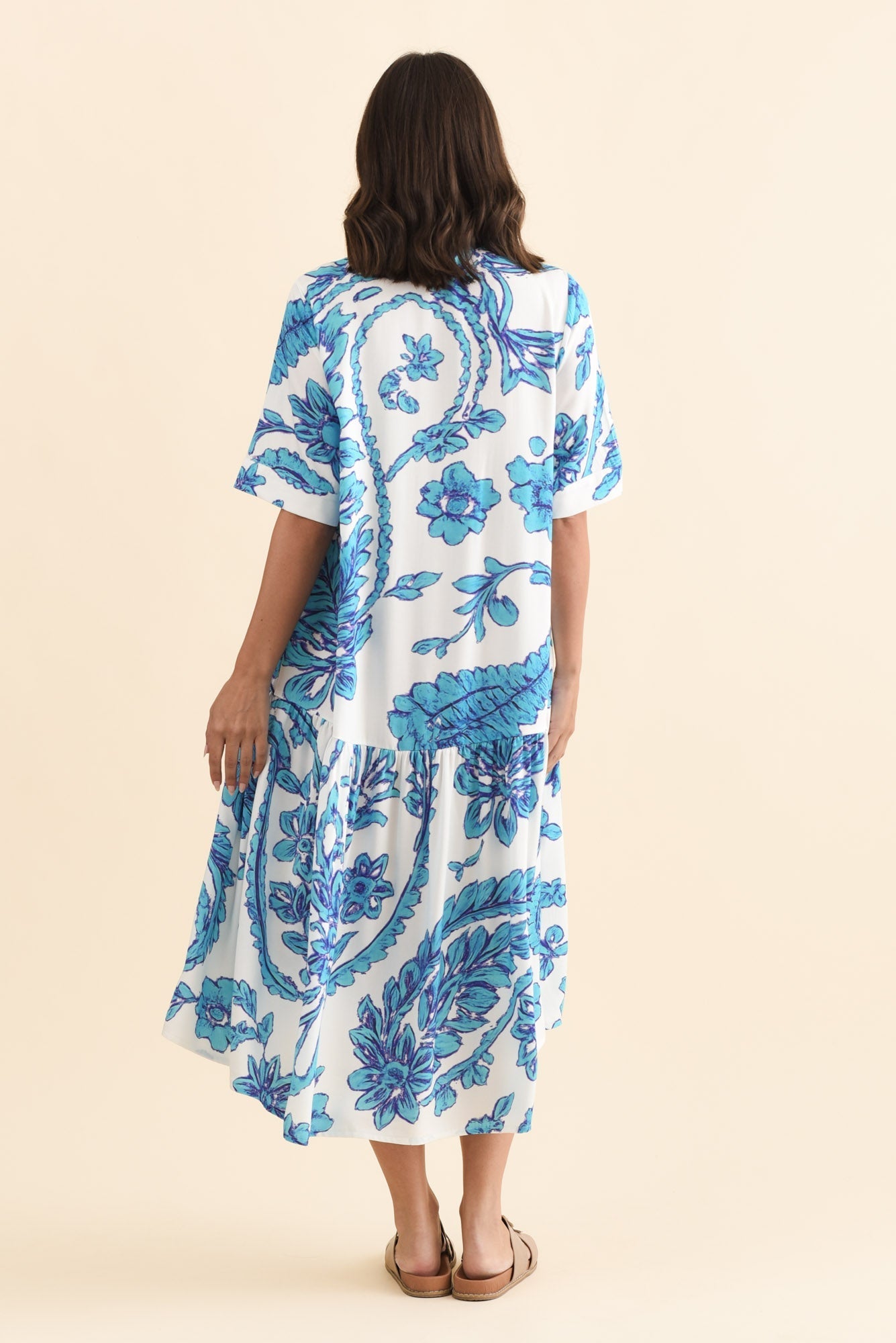Kiana Blue Paisley Peak Dress