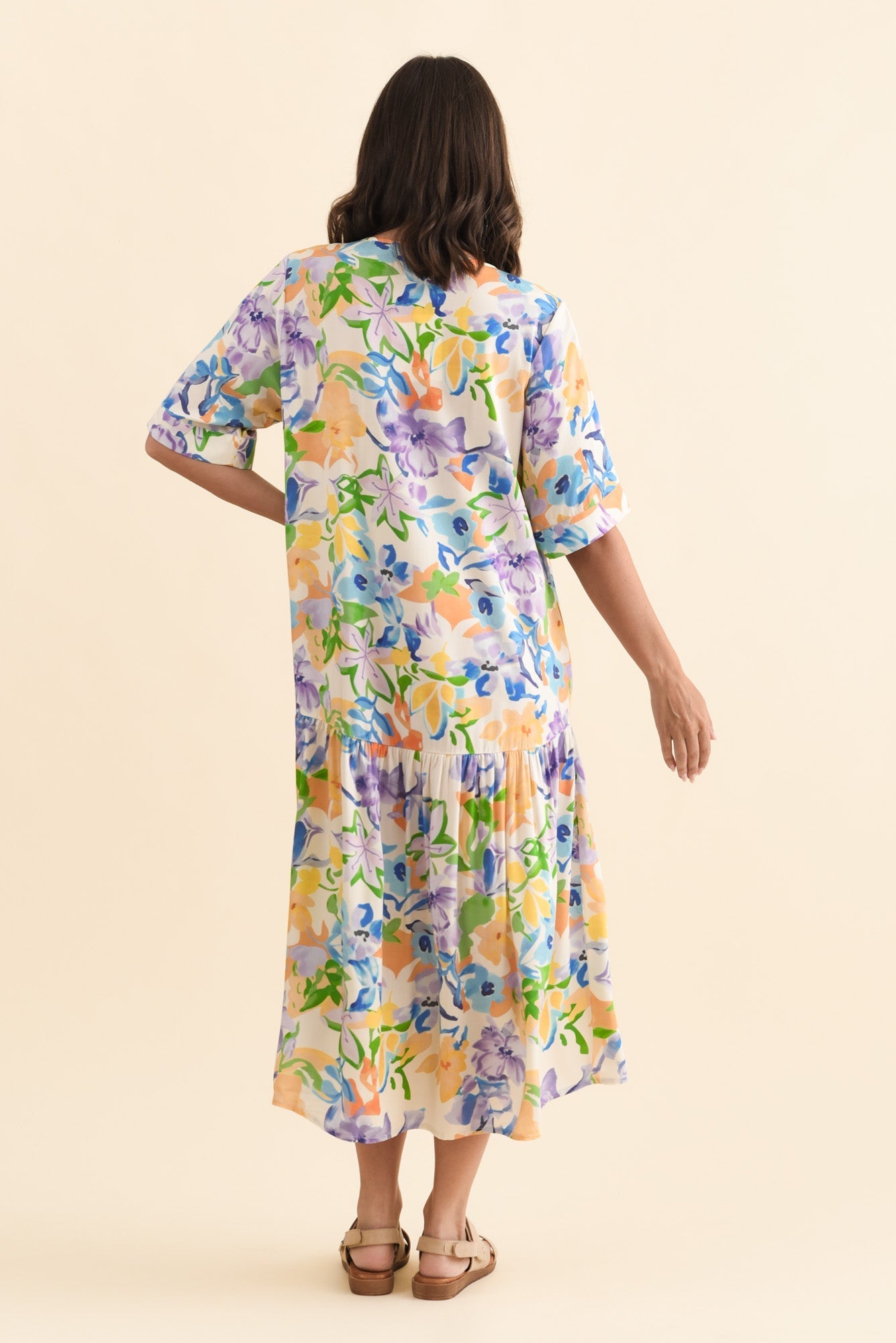 Kiana Purple Floral Peak Dress
