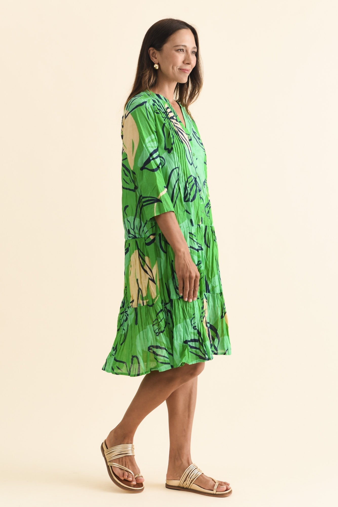 Larissa Green Lily Cotton Pleated Dress