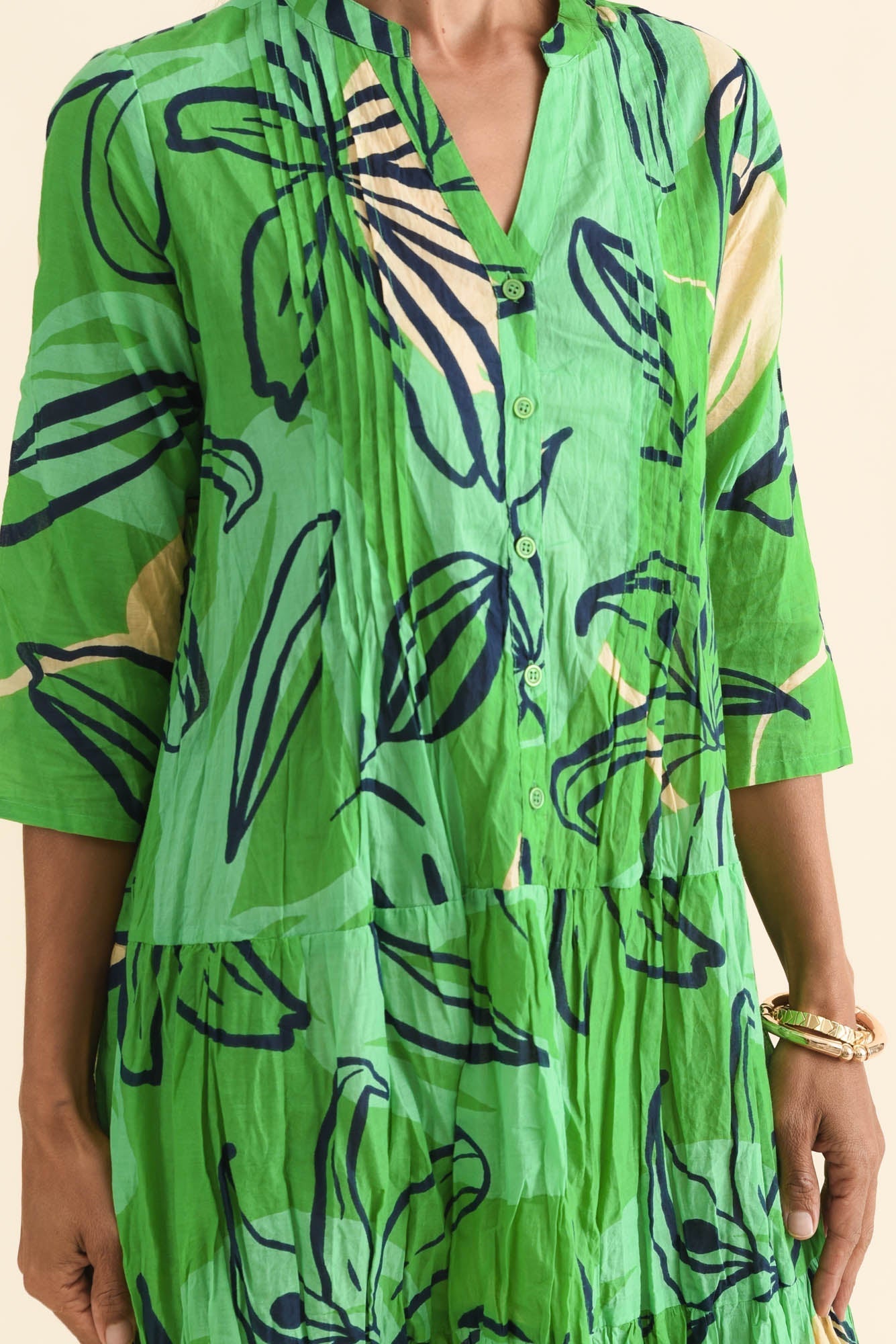 Larissa Green Lily Cotton Pleated Dress