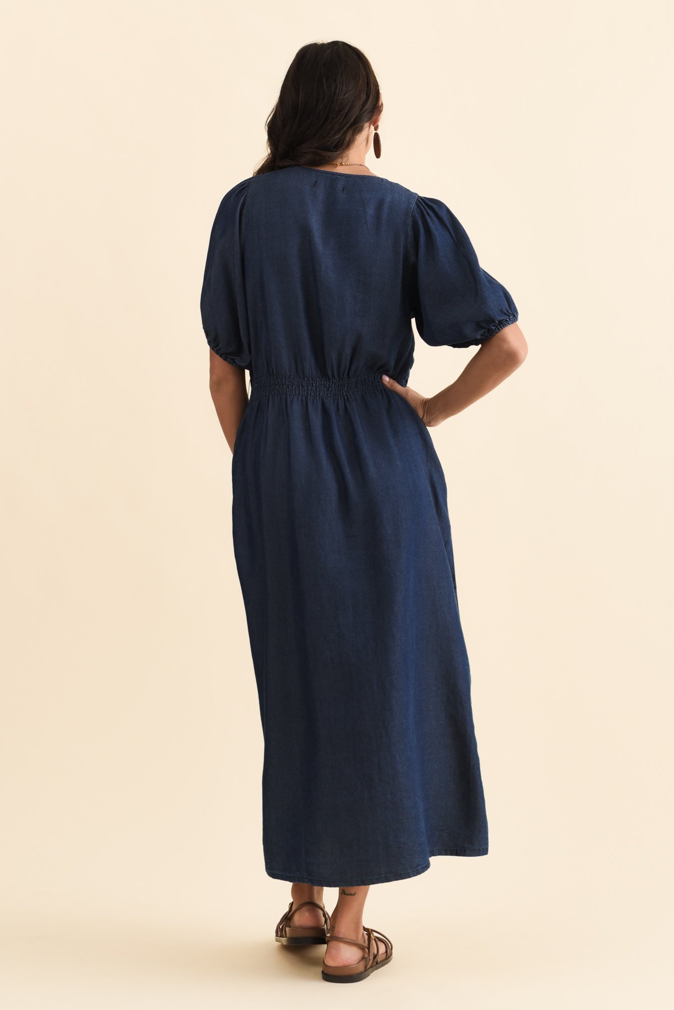 Lee Dark Blue Lyocell Button Dress