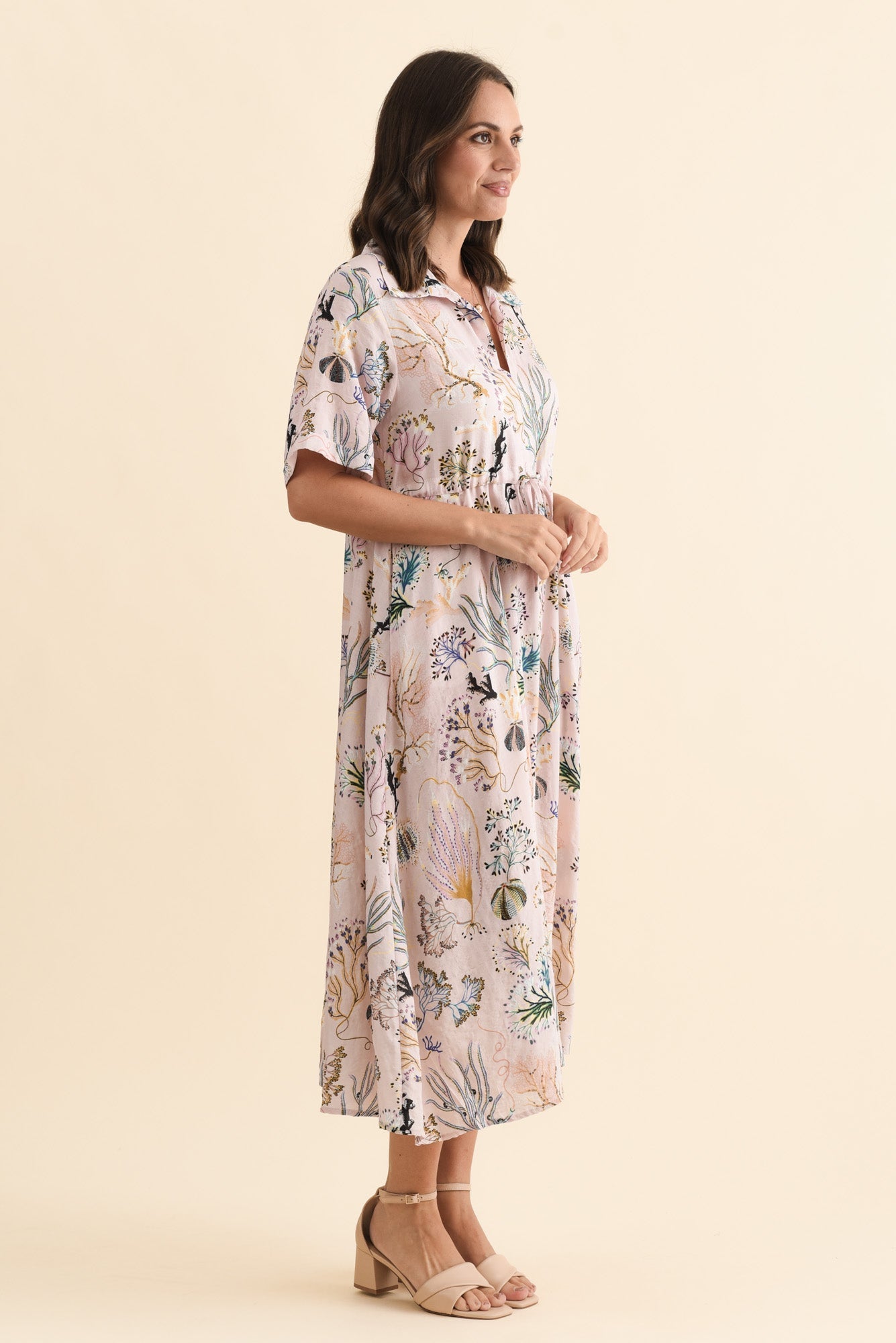 Leigh Pink Reef Tie Dress