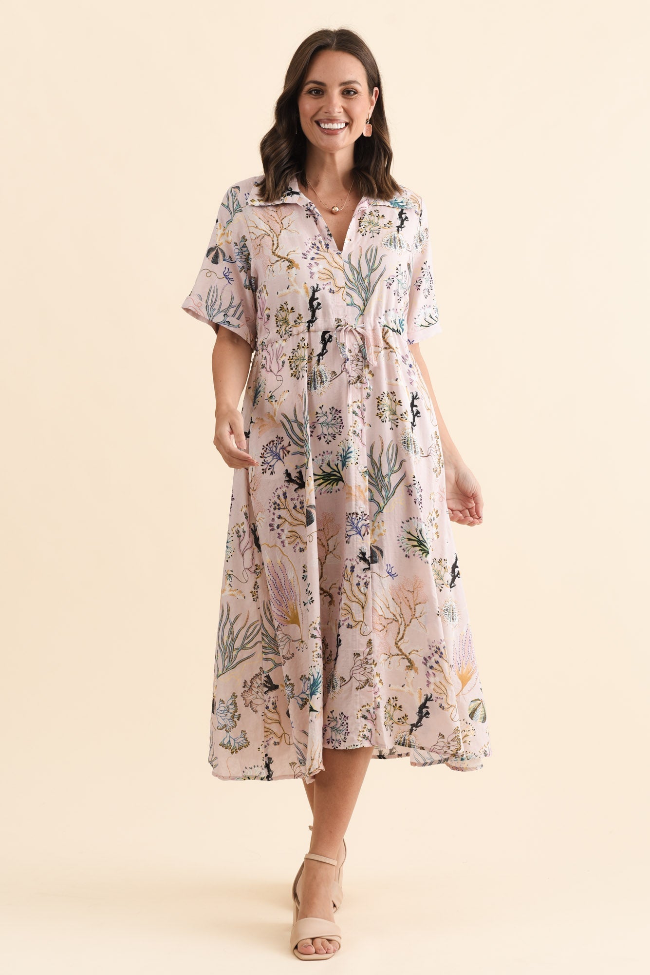 Leigh Pink Reef Tie Dress
