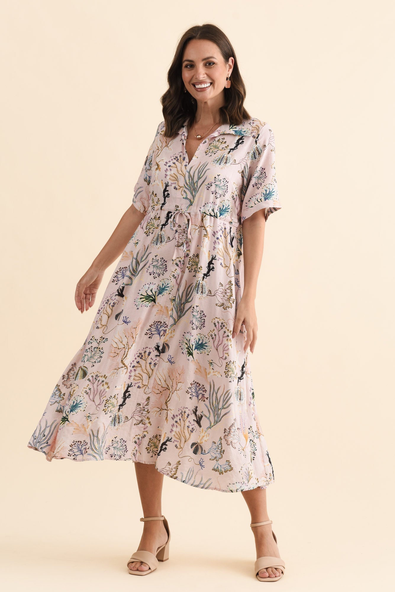 Leigh Pink Reef Tie Dress