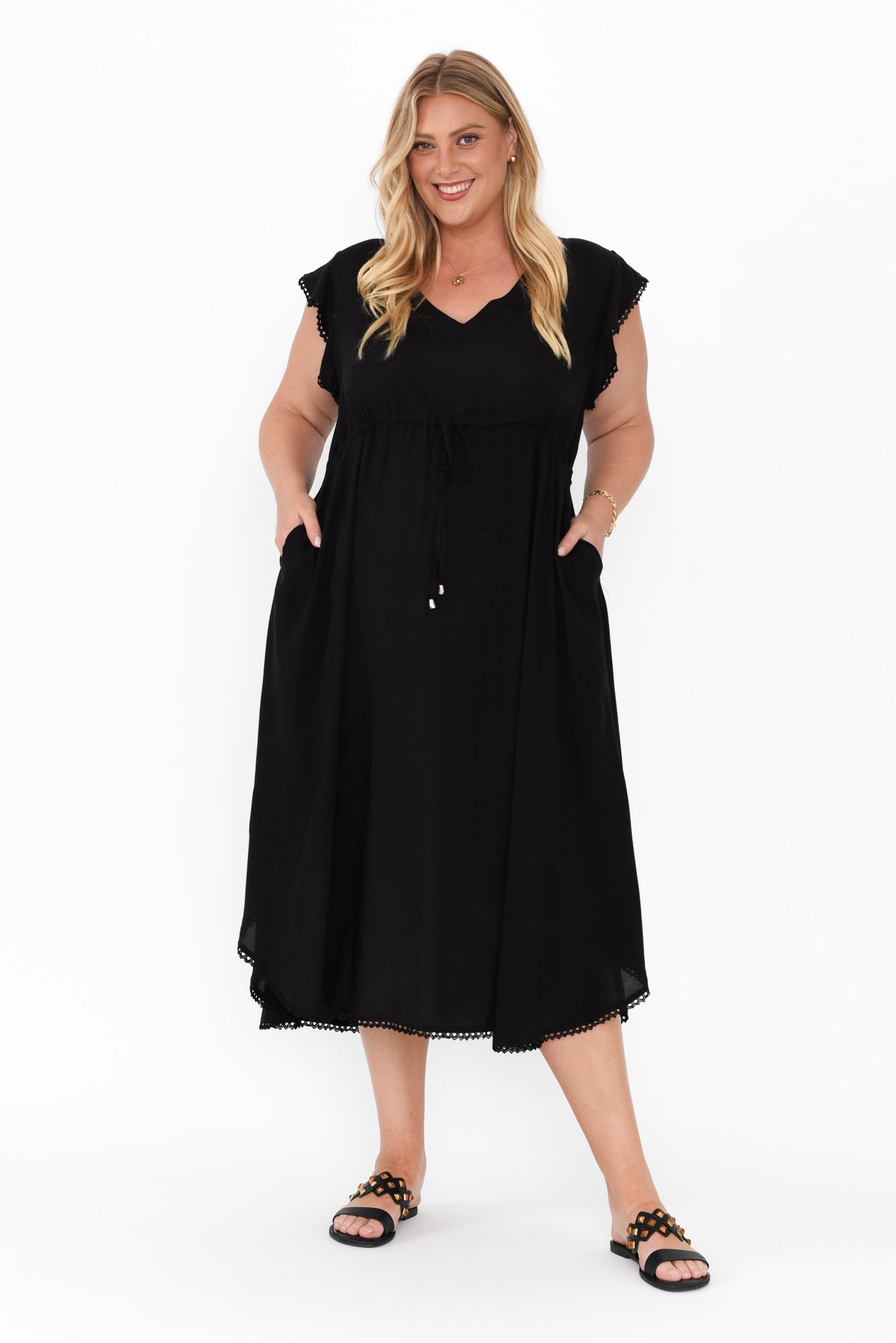 Libby Black Midi Dress