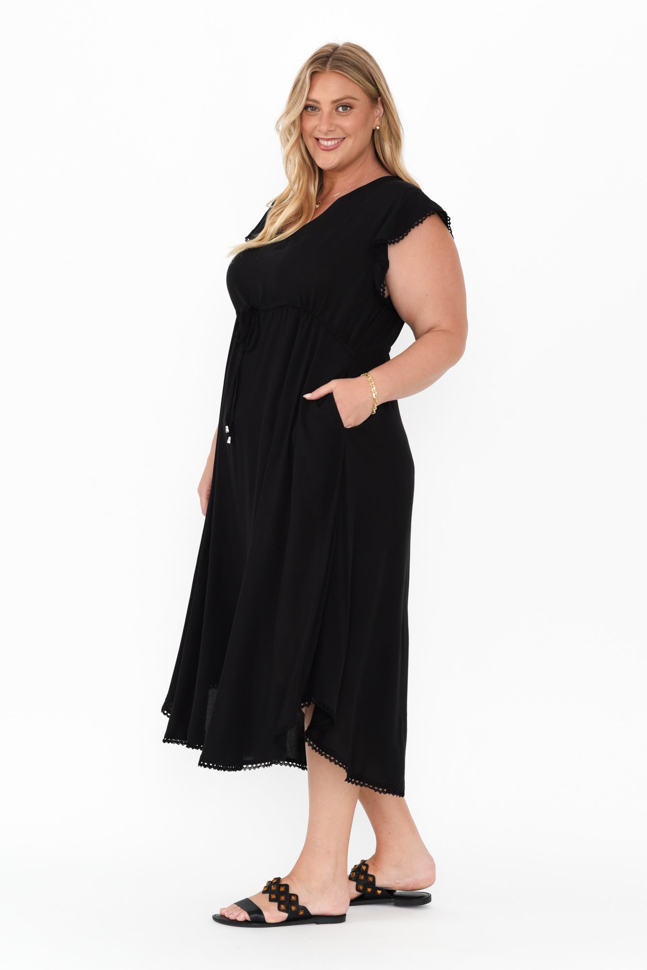 Libby Black Midi Dress