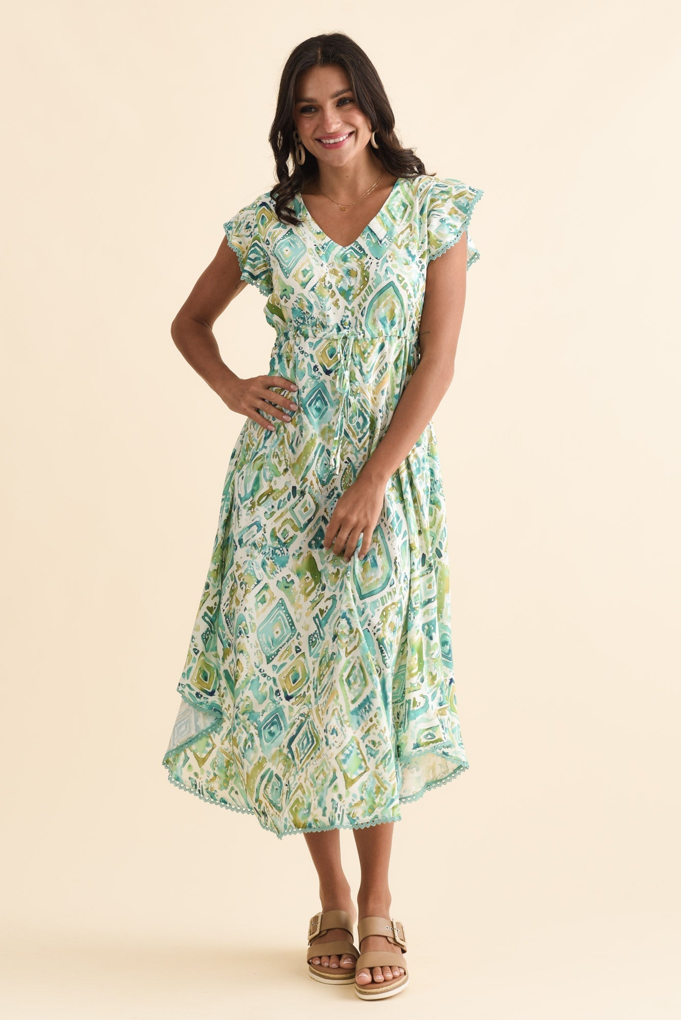 Libby Green Mosaic Midi Dress