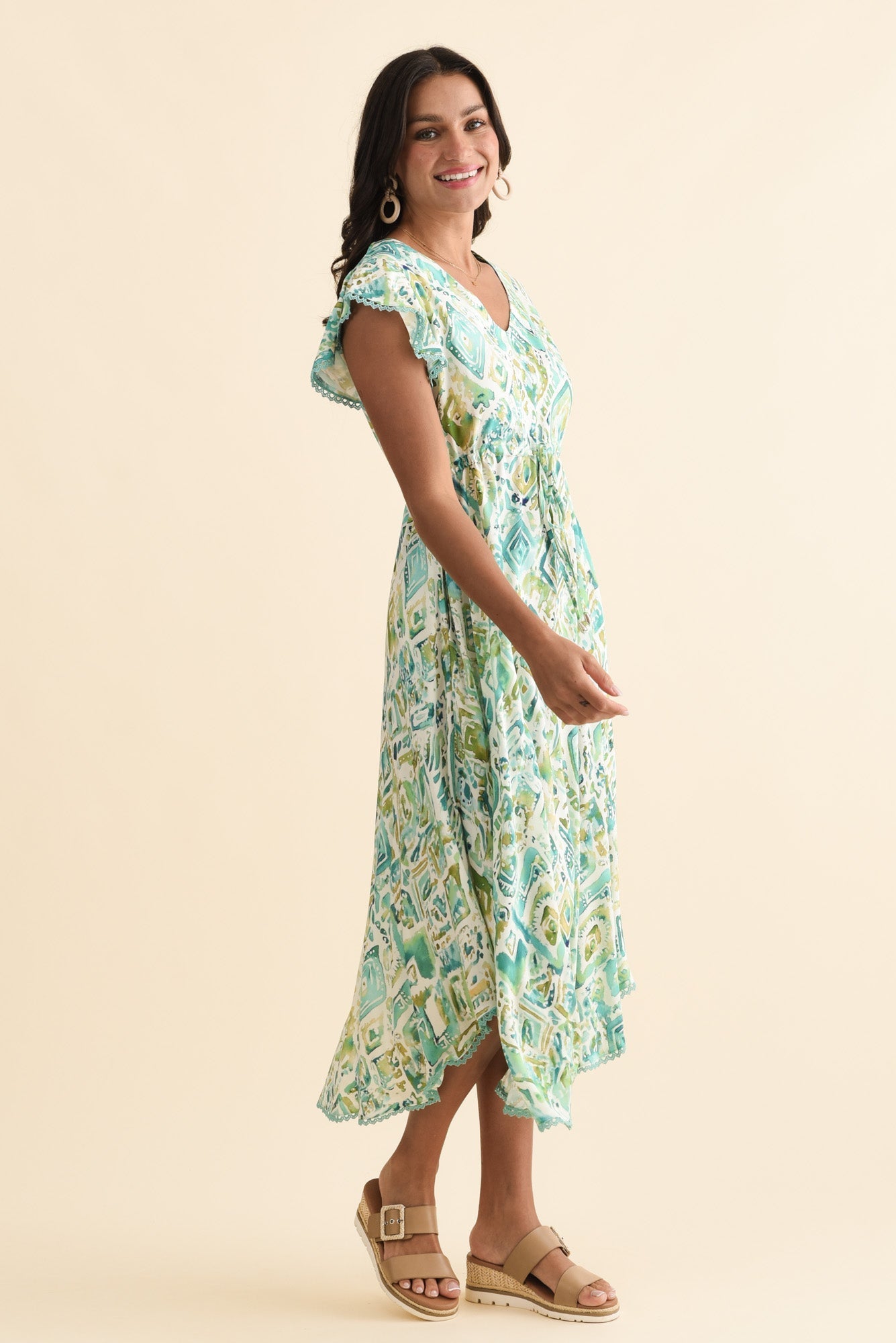 Libby Green Mosaic Midi Dress
