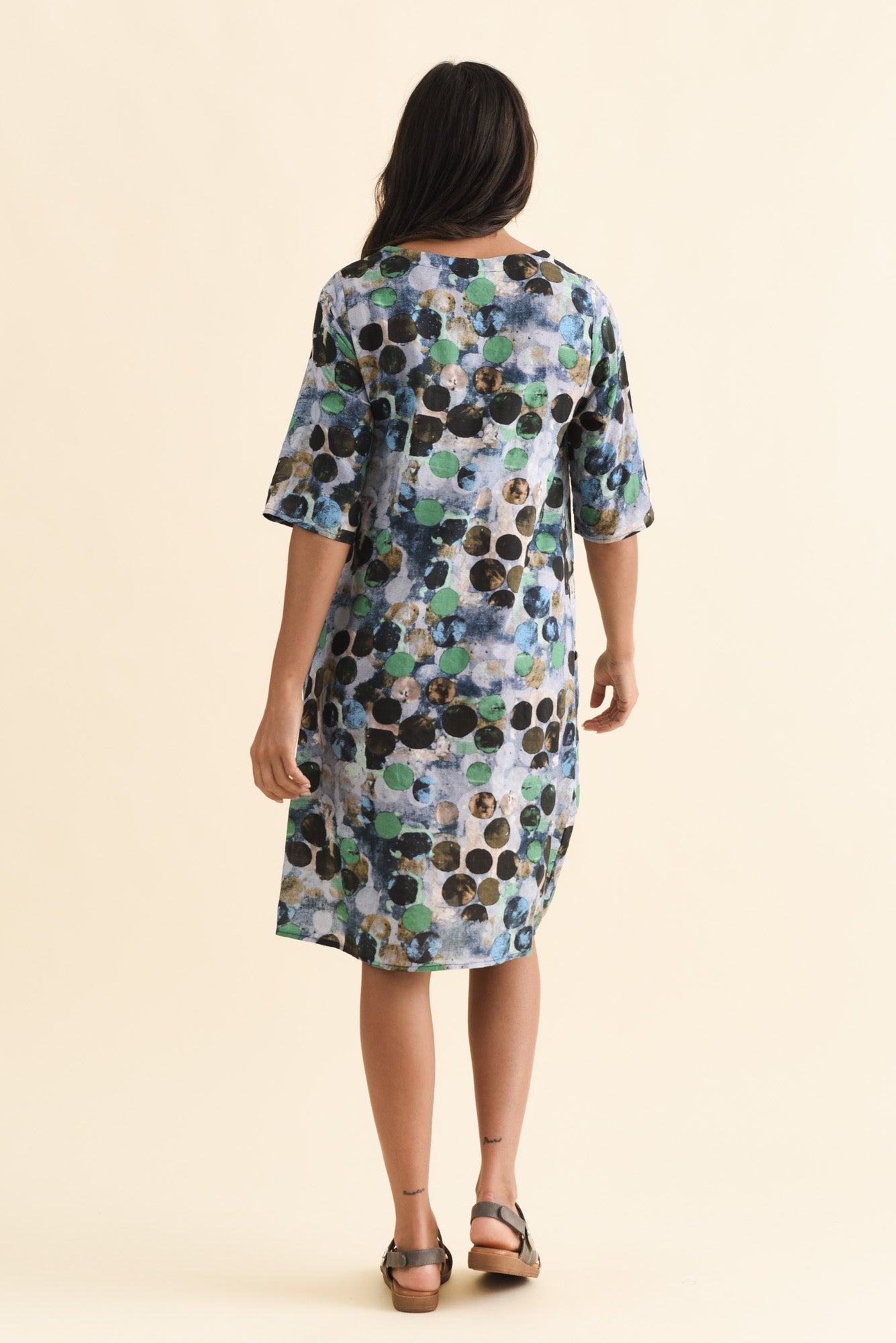 Lilibet Blue Spot Cotton Pocket Dress