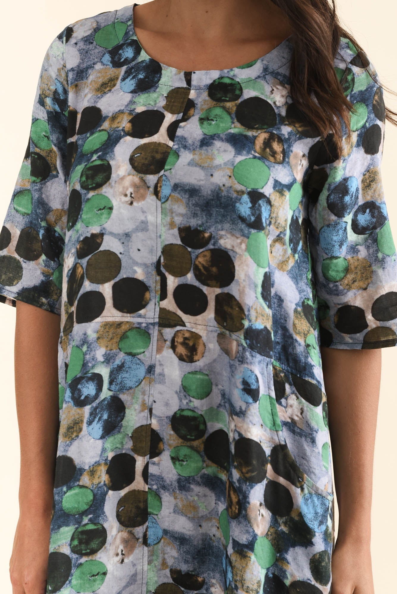 Lilibet Blue Spot Cotton Pocket Dress