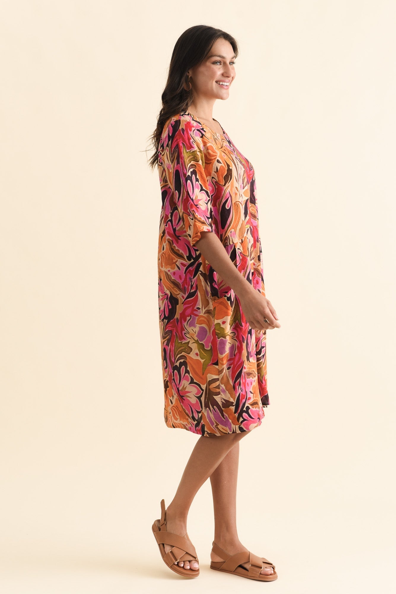 Lilibet Pink Garden Cotton Pocket Dress