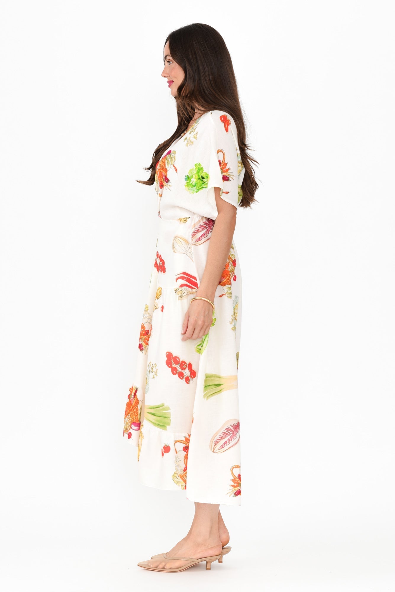 Luanne White Harvest Linen Blend Dress