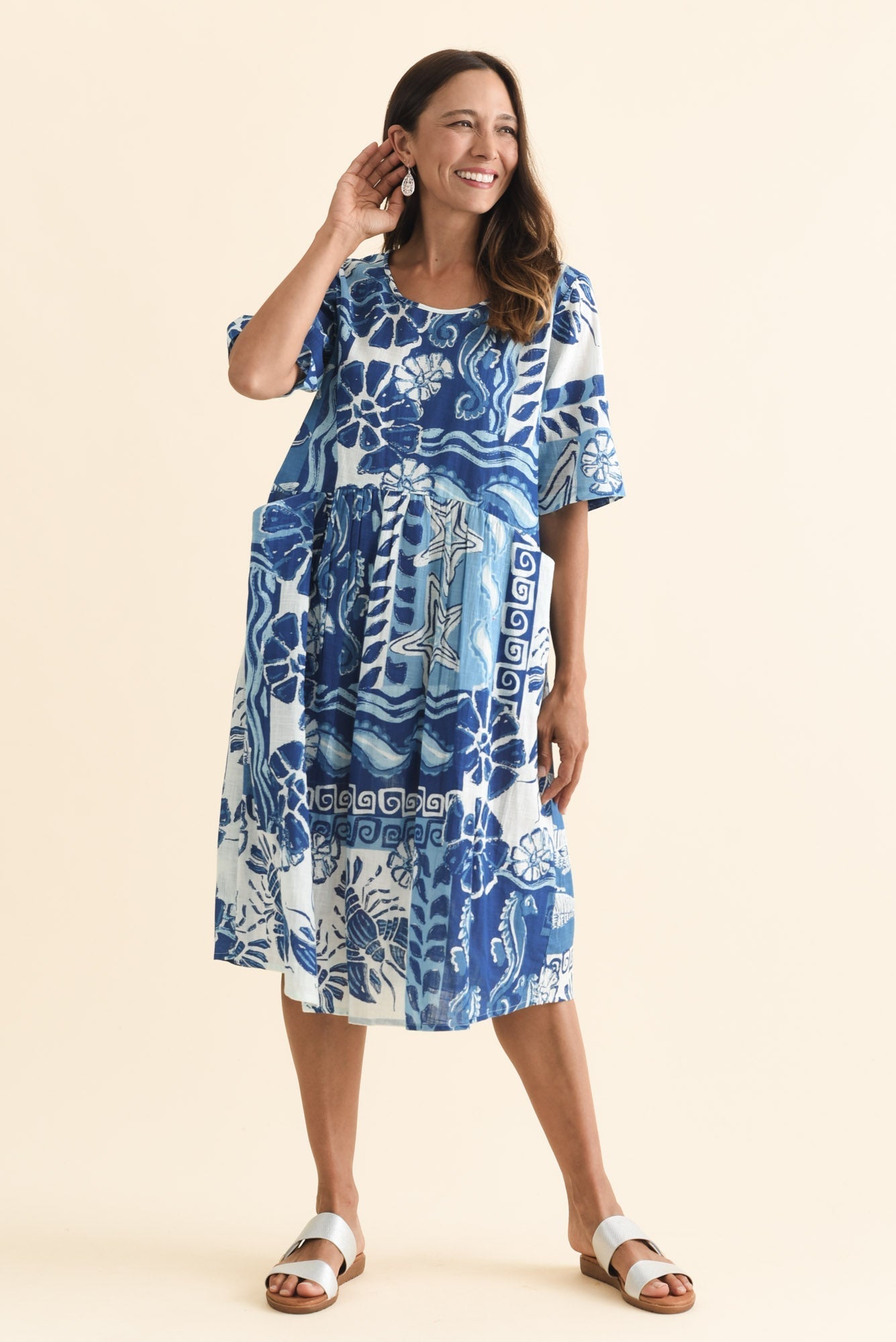 Mackie Blue Ocean Cotton Pocket Dress