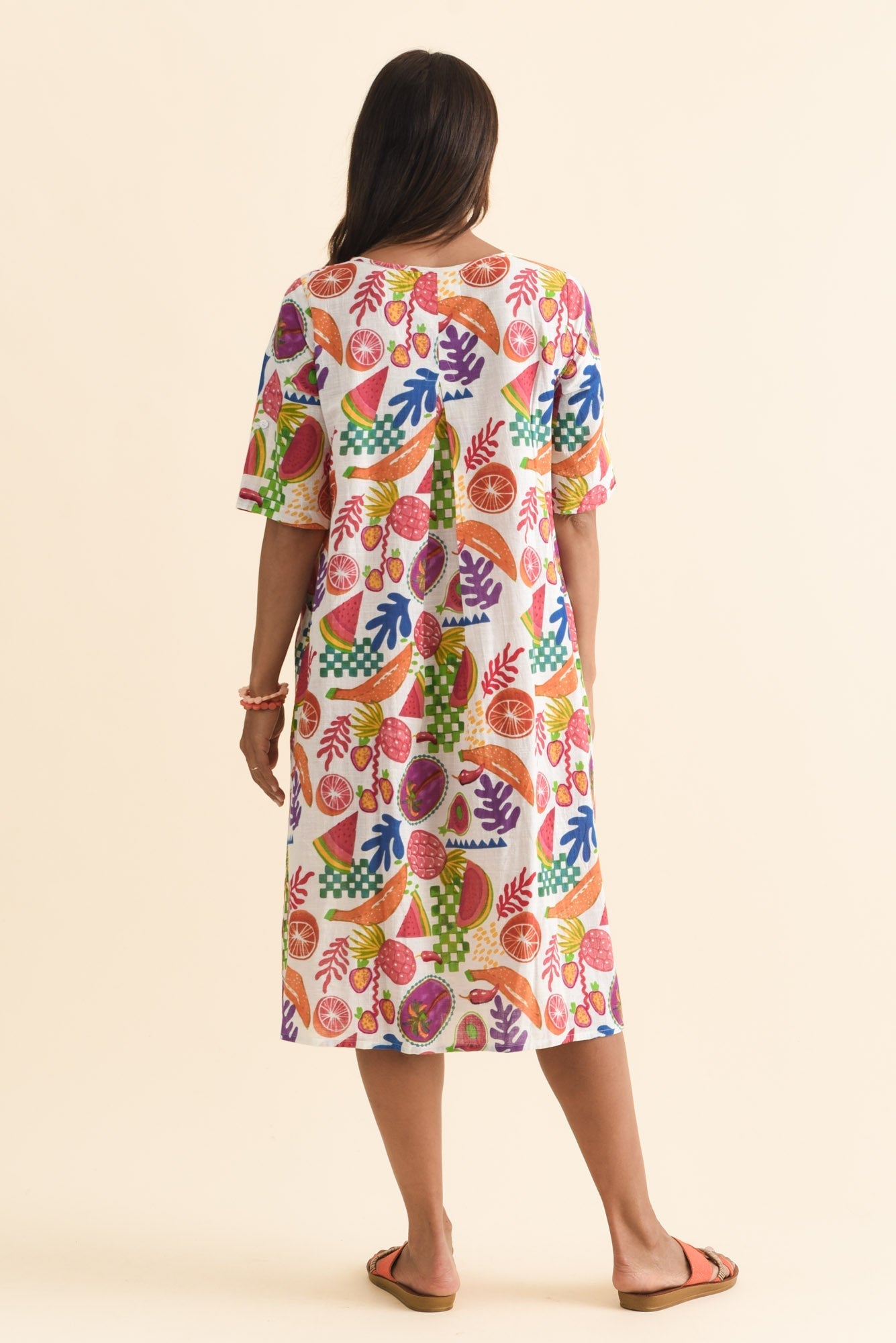 Mackie White Fruity Cotton Pocket Dress
