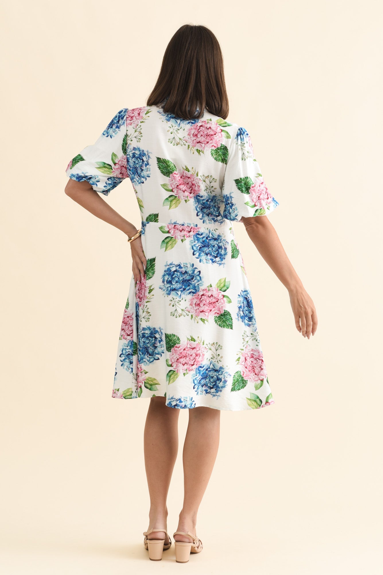 Malia White Flower Linen Cotton Dress
