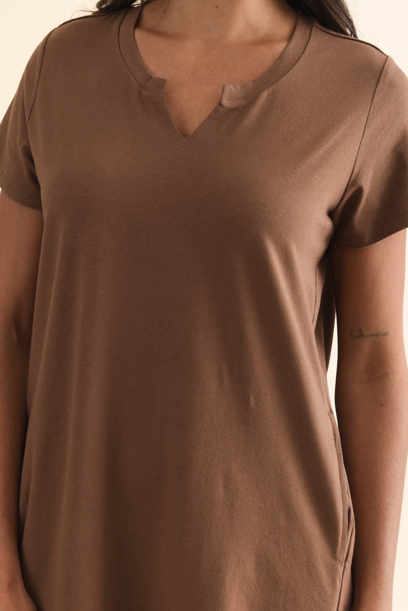 Mandy Chocolate Cotton Tee Dress