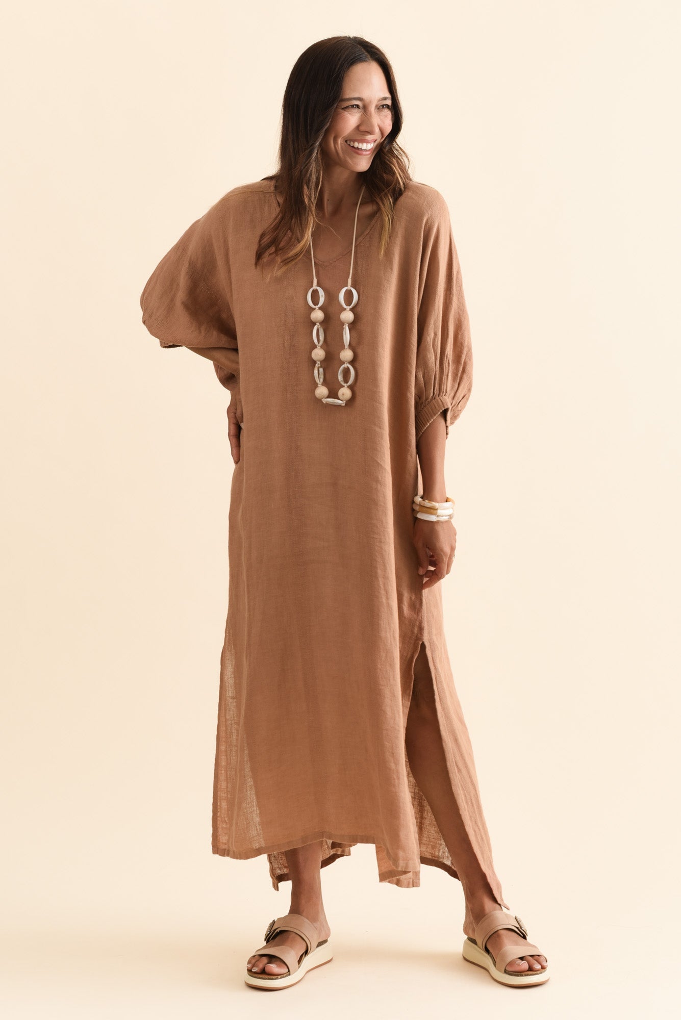 Marcel Mocha Linen Dress