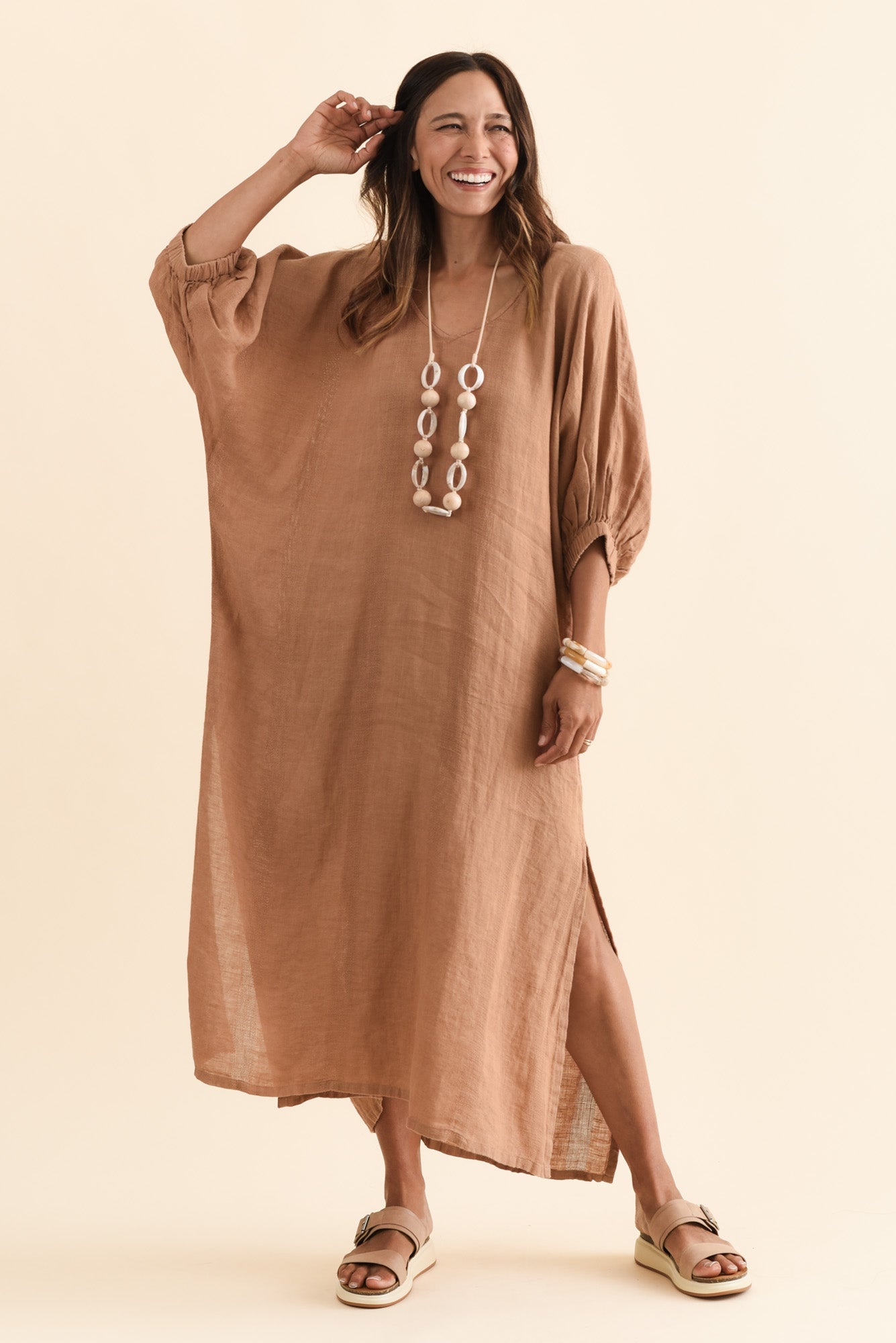 Marcel Mocha Linen Dress
