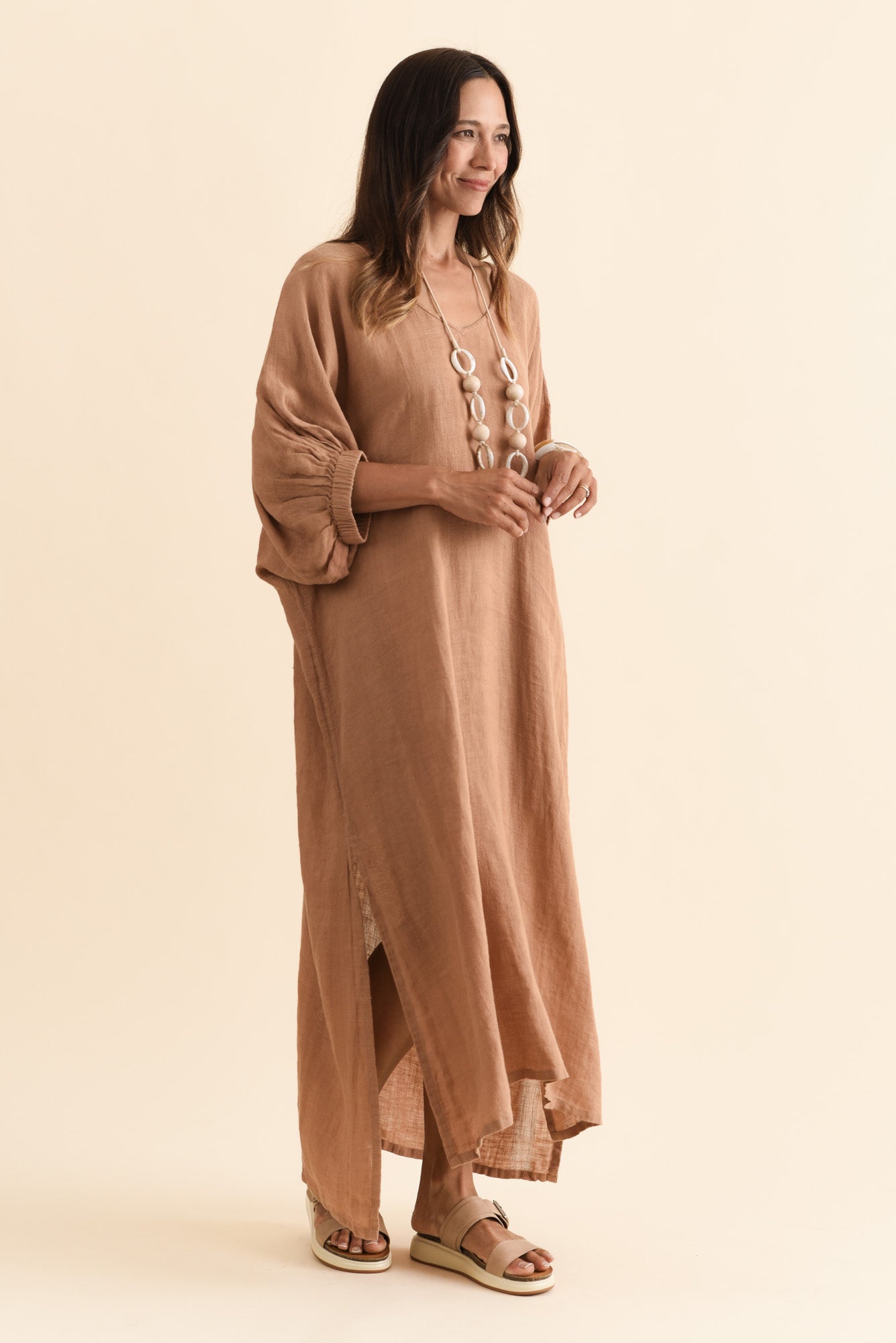 Marcel Mocha Linen Dress