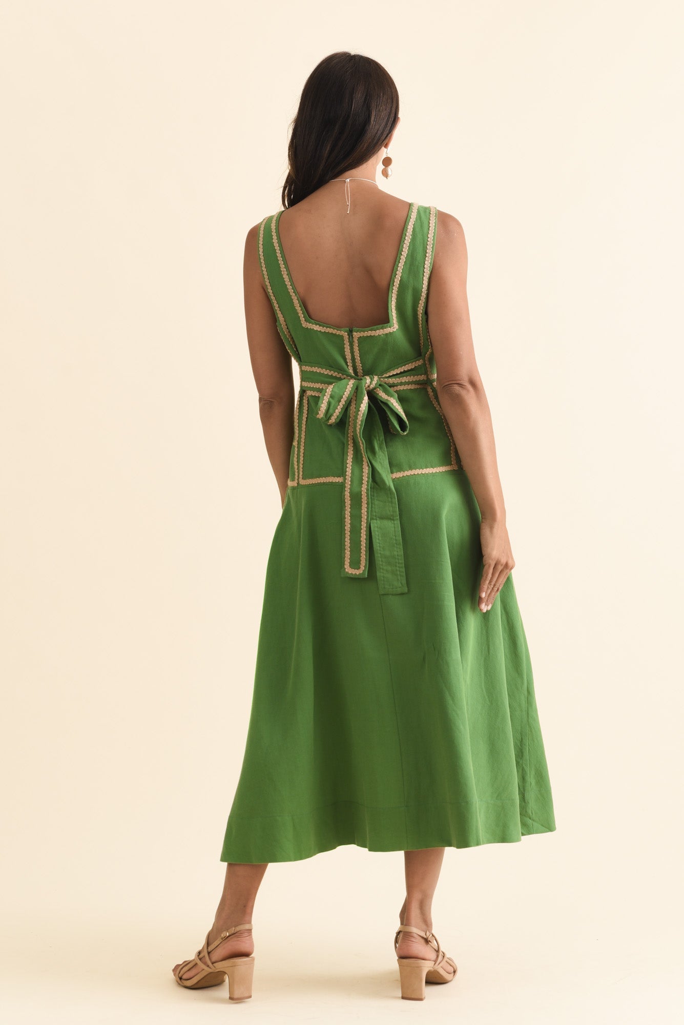 Marlin Green Contrast Trim Dress