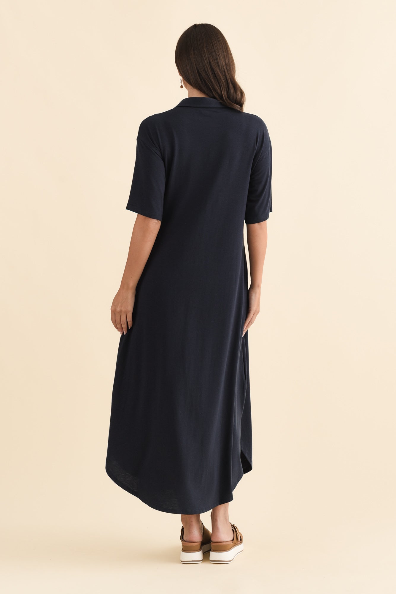 Marnie Navy Bamboo Tie Dress