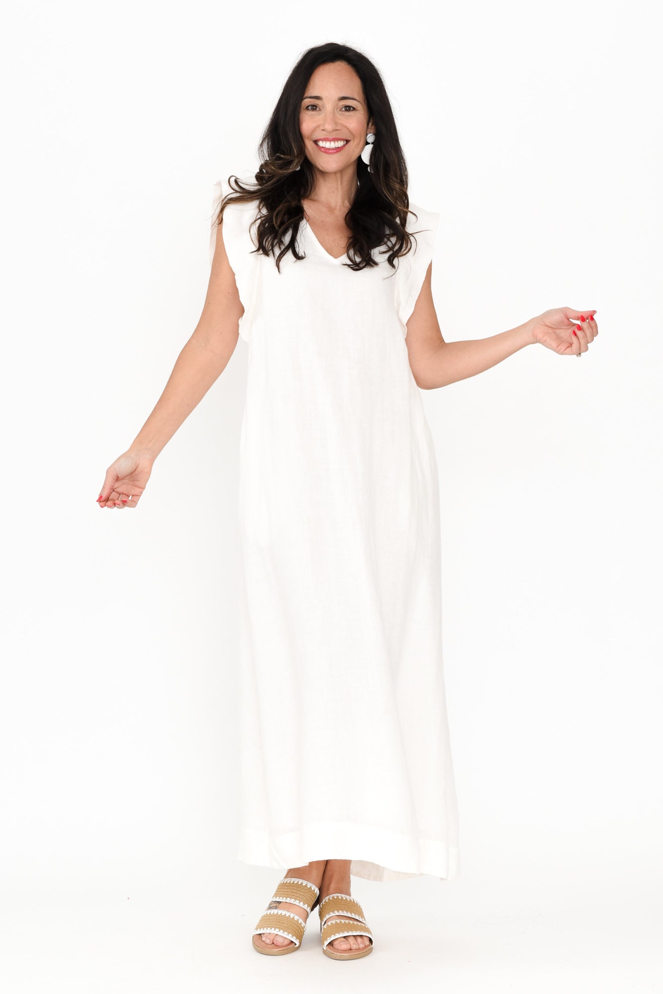 Matilda White Linen Dress