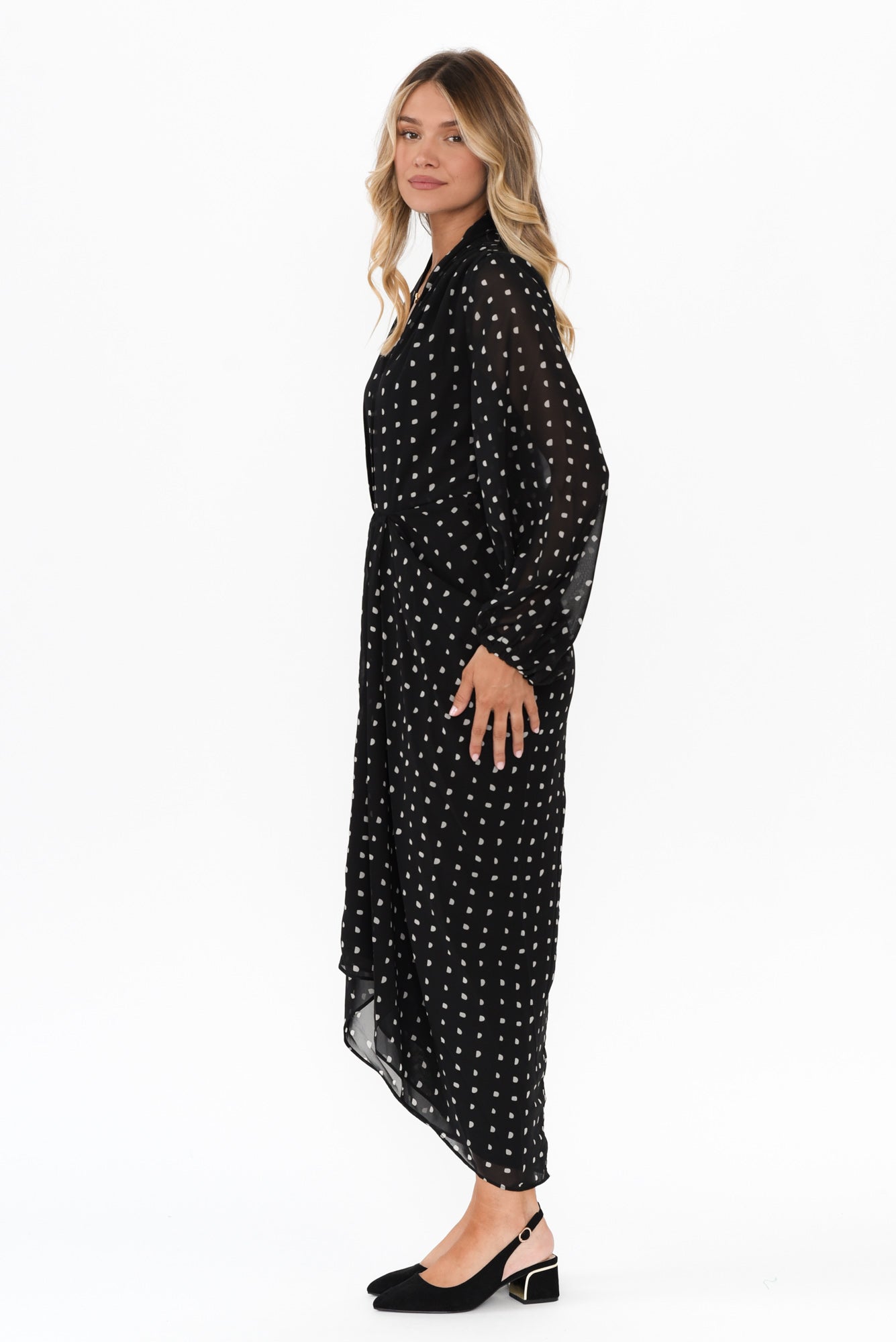 Mona Black Spot Dress