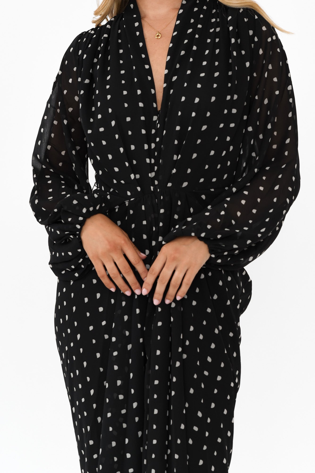 Mona Black Spot Dress