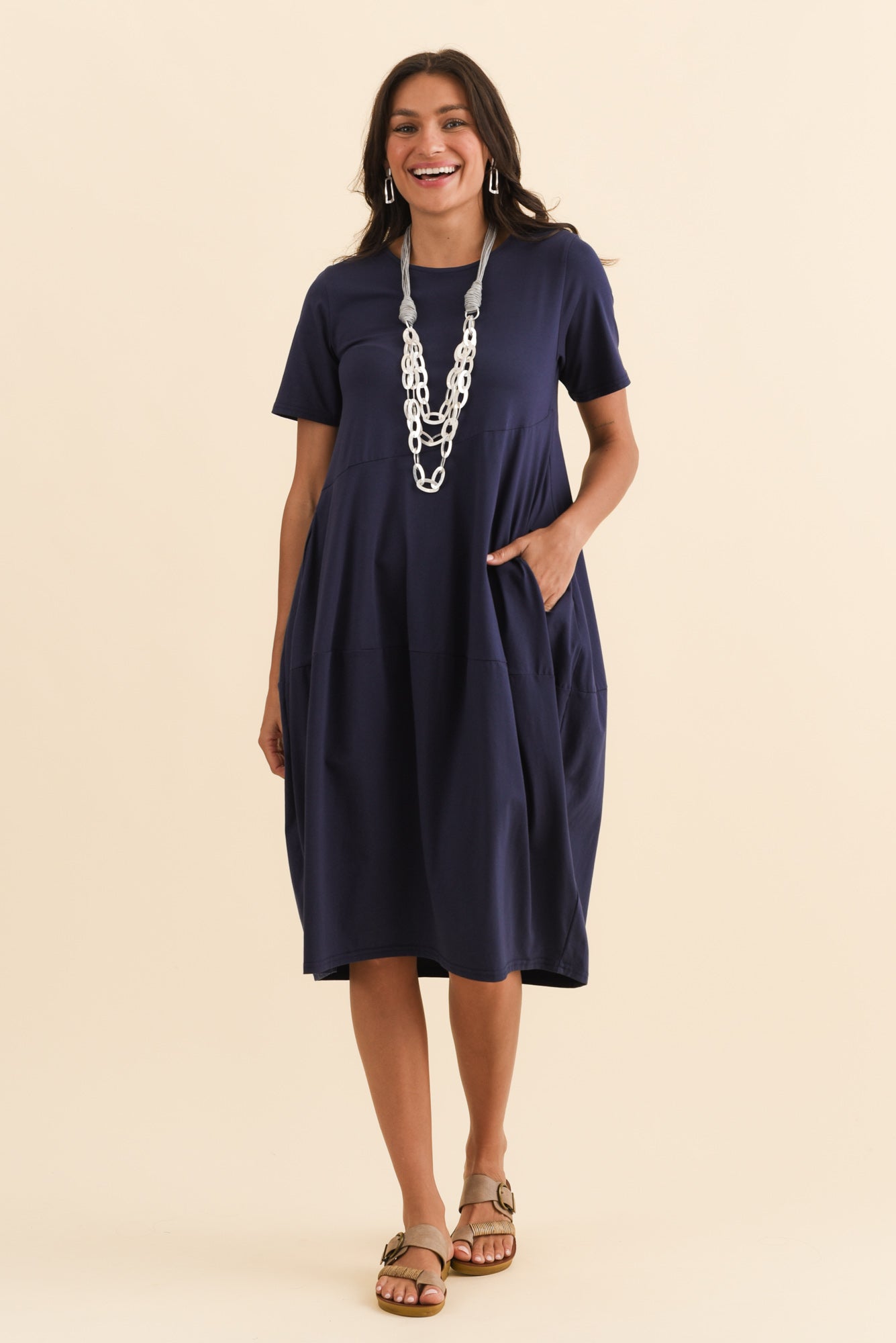Morgan Indigo Diagonal Seam Dress
