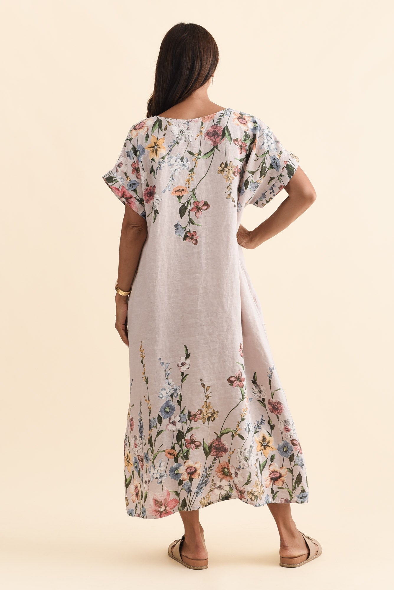 Morrison Blush Floral Linen Pocket Dress