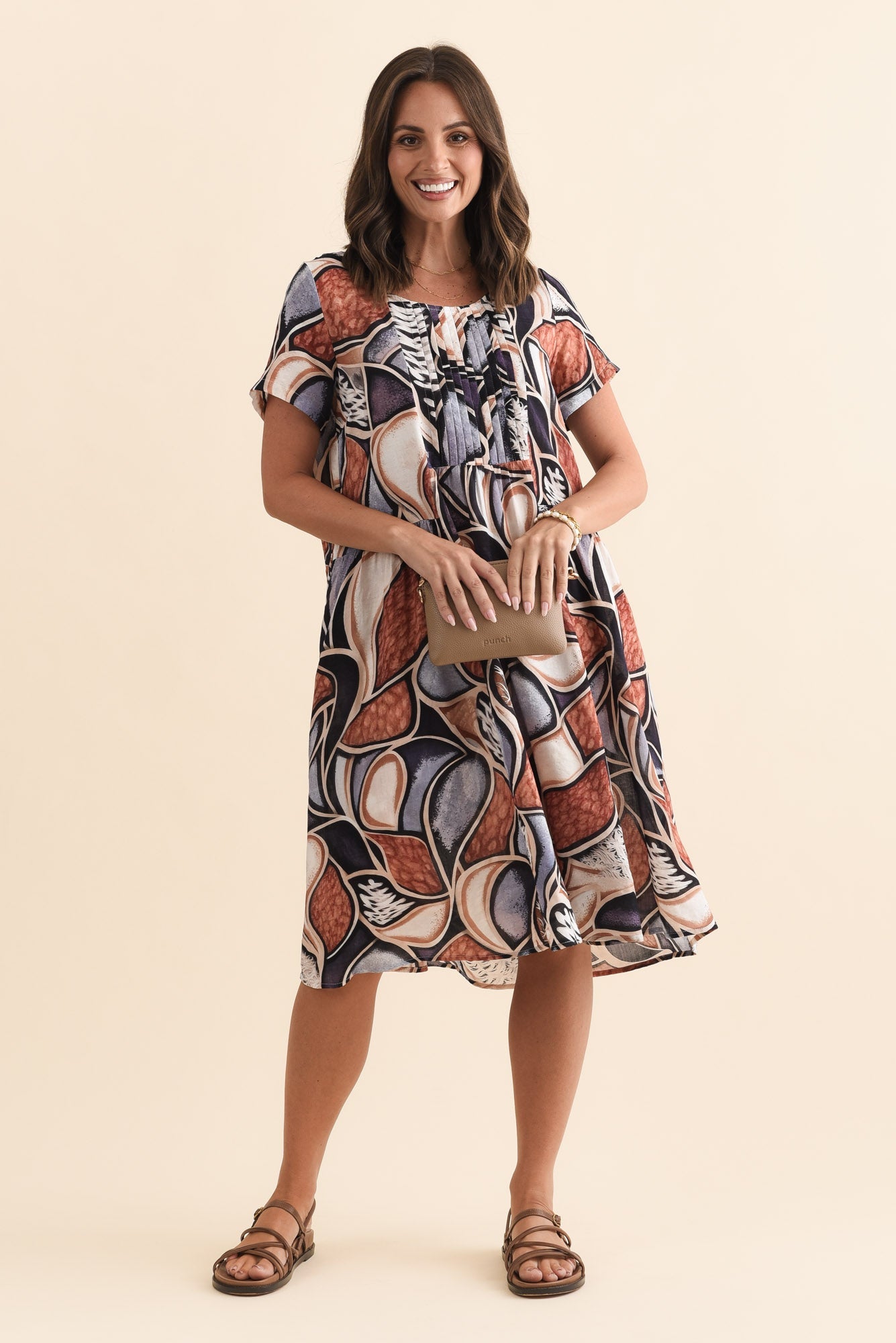 Murano Blue Abstract Cotton Dress