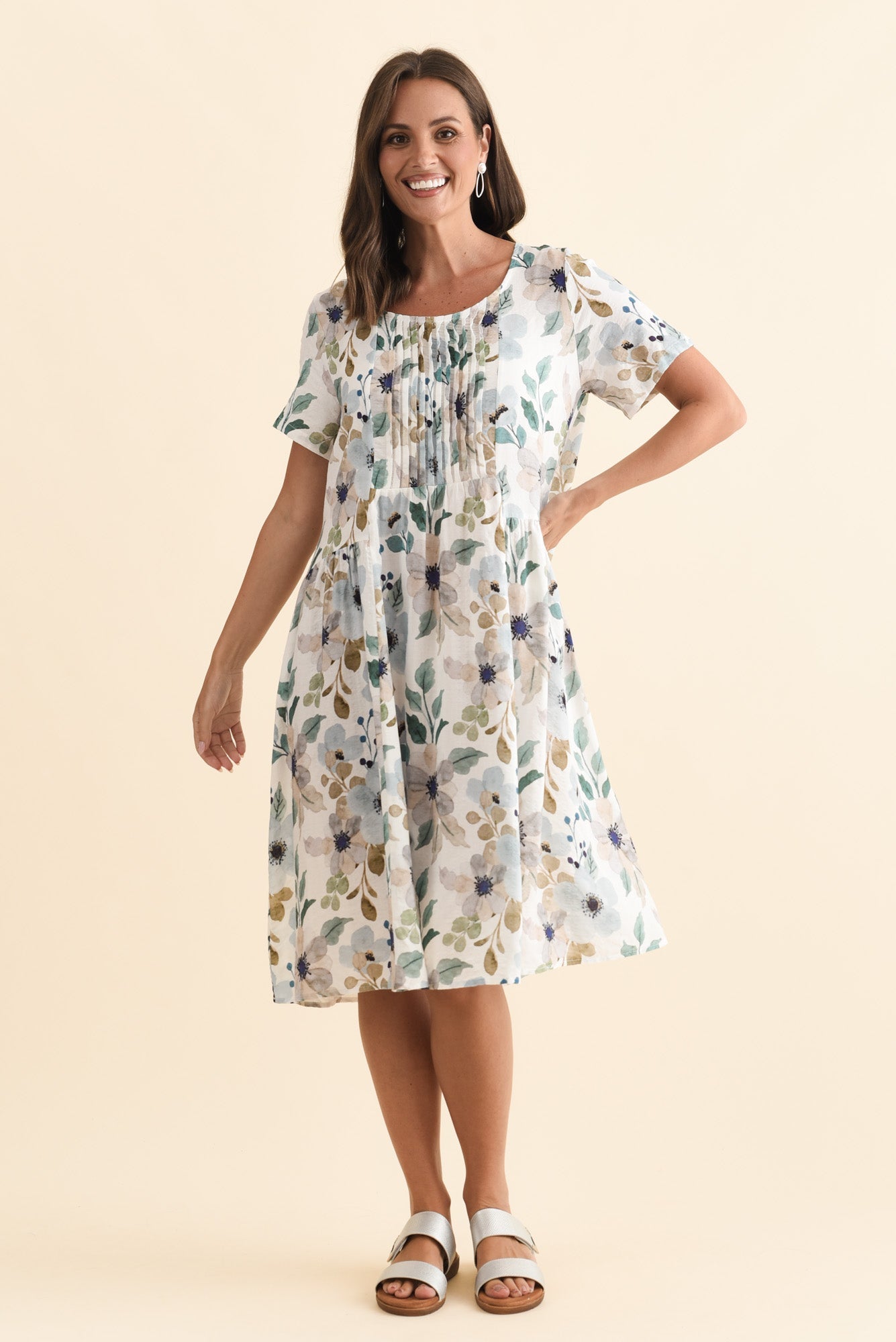 Murano Blue Flower Cotton Dress