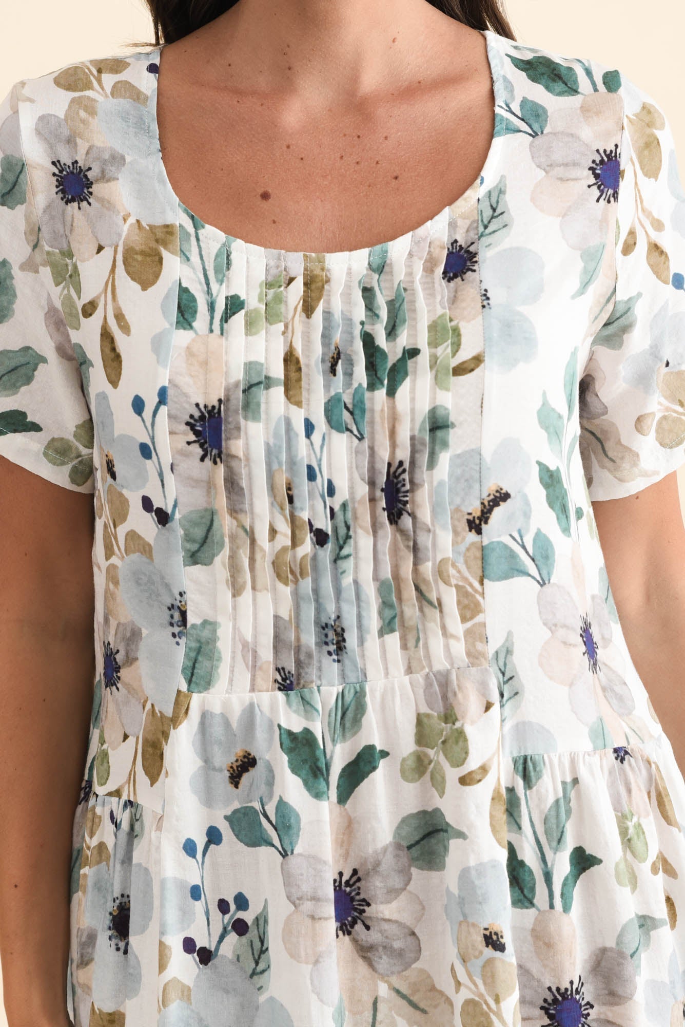 Murano Blue Flower Cotton Dress