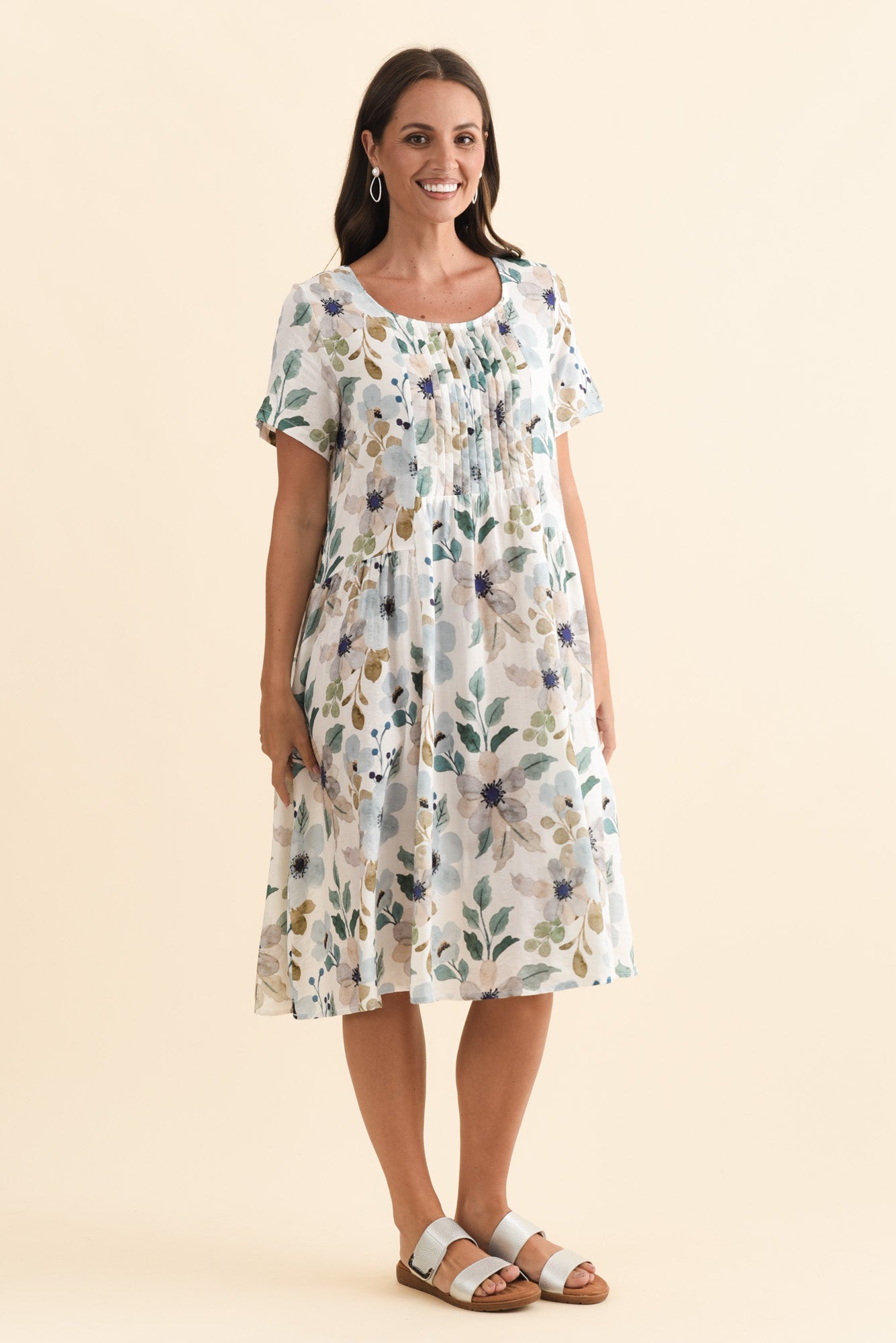 Murano Blue Flower Cotton Dress